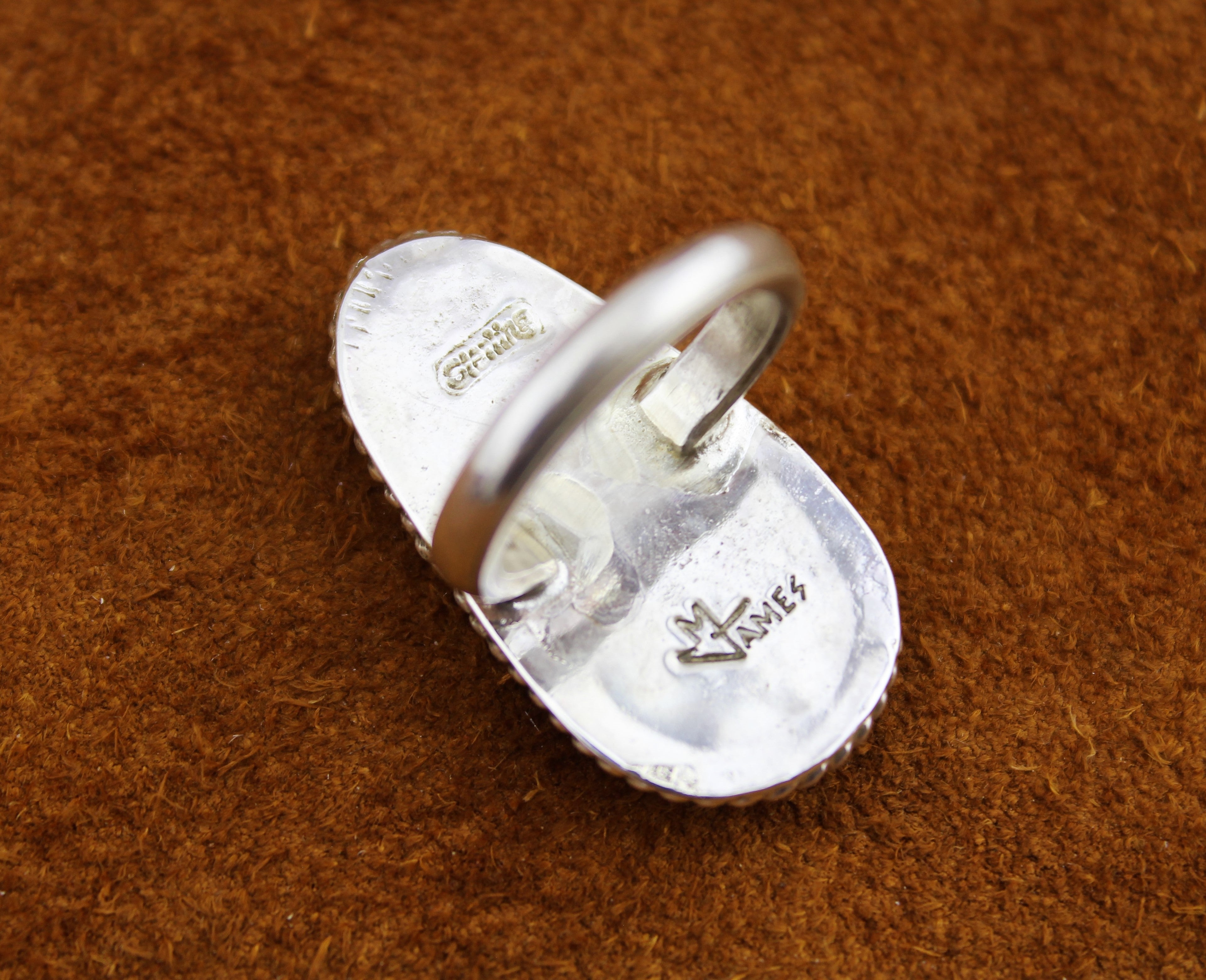 Merlin James sterling White Buffalo Ring