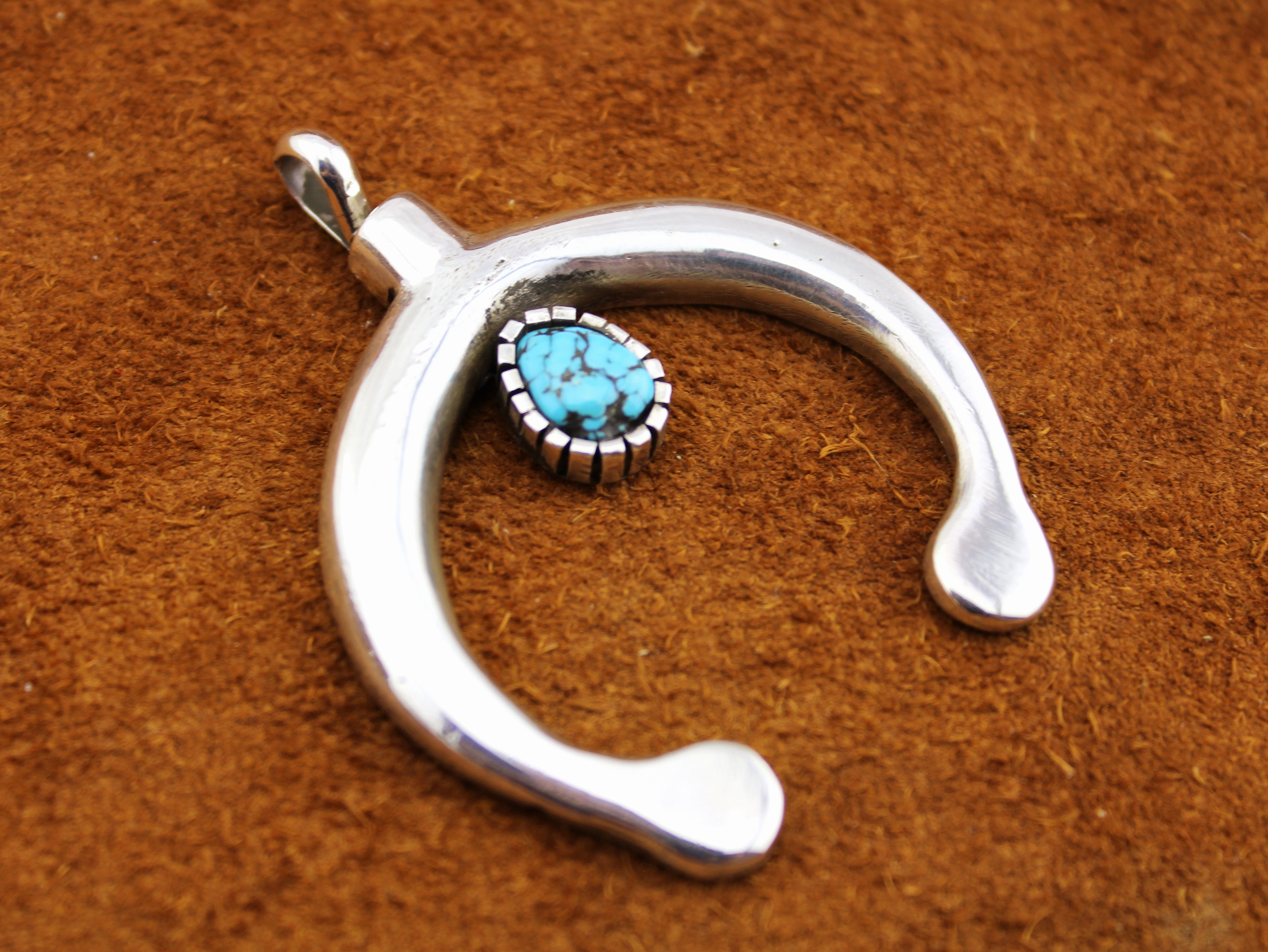 Merlin James Bisbee Turquoise Naja Pendant