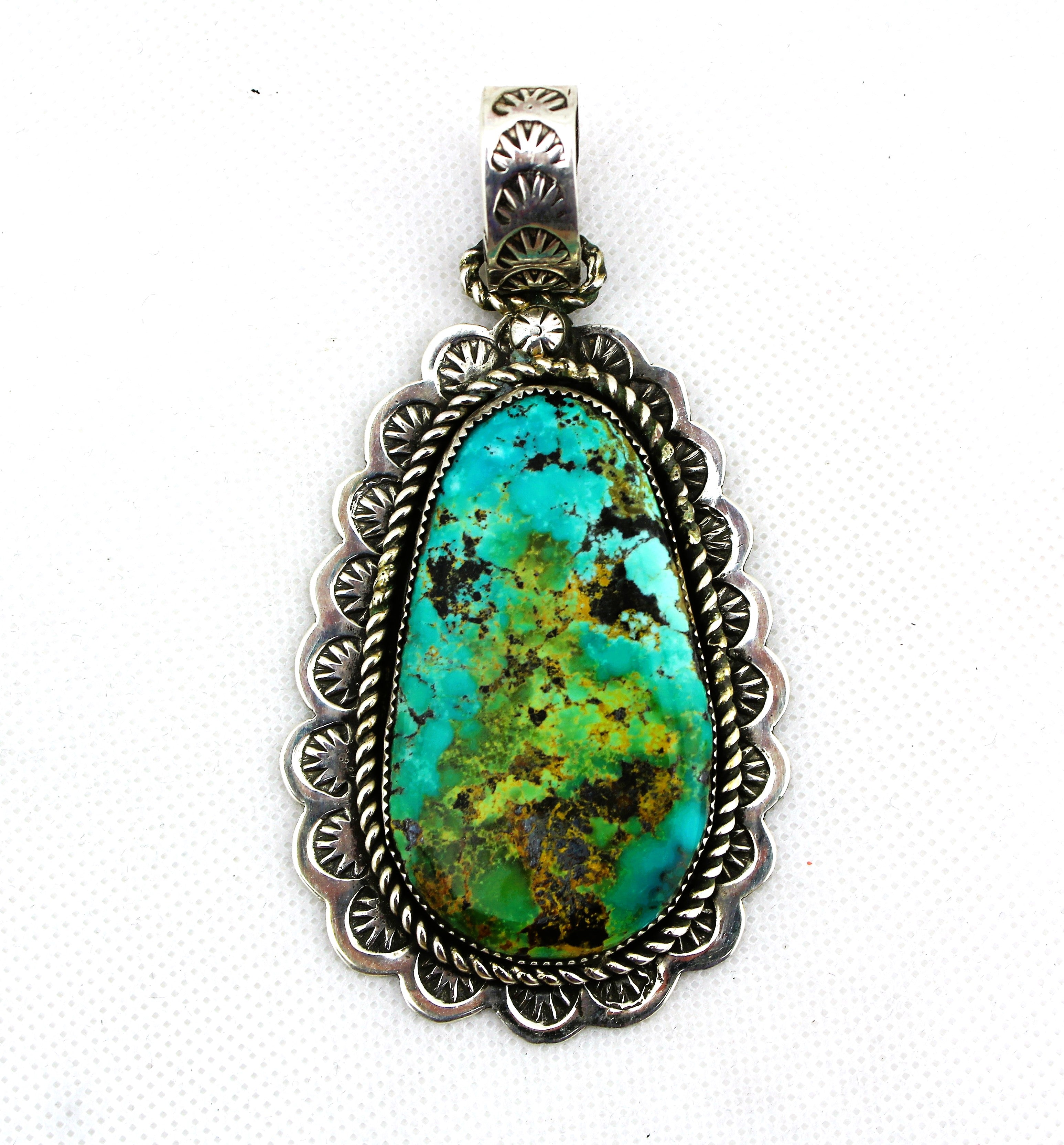 Merlin James Sterling Turquoise Pendant