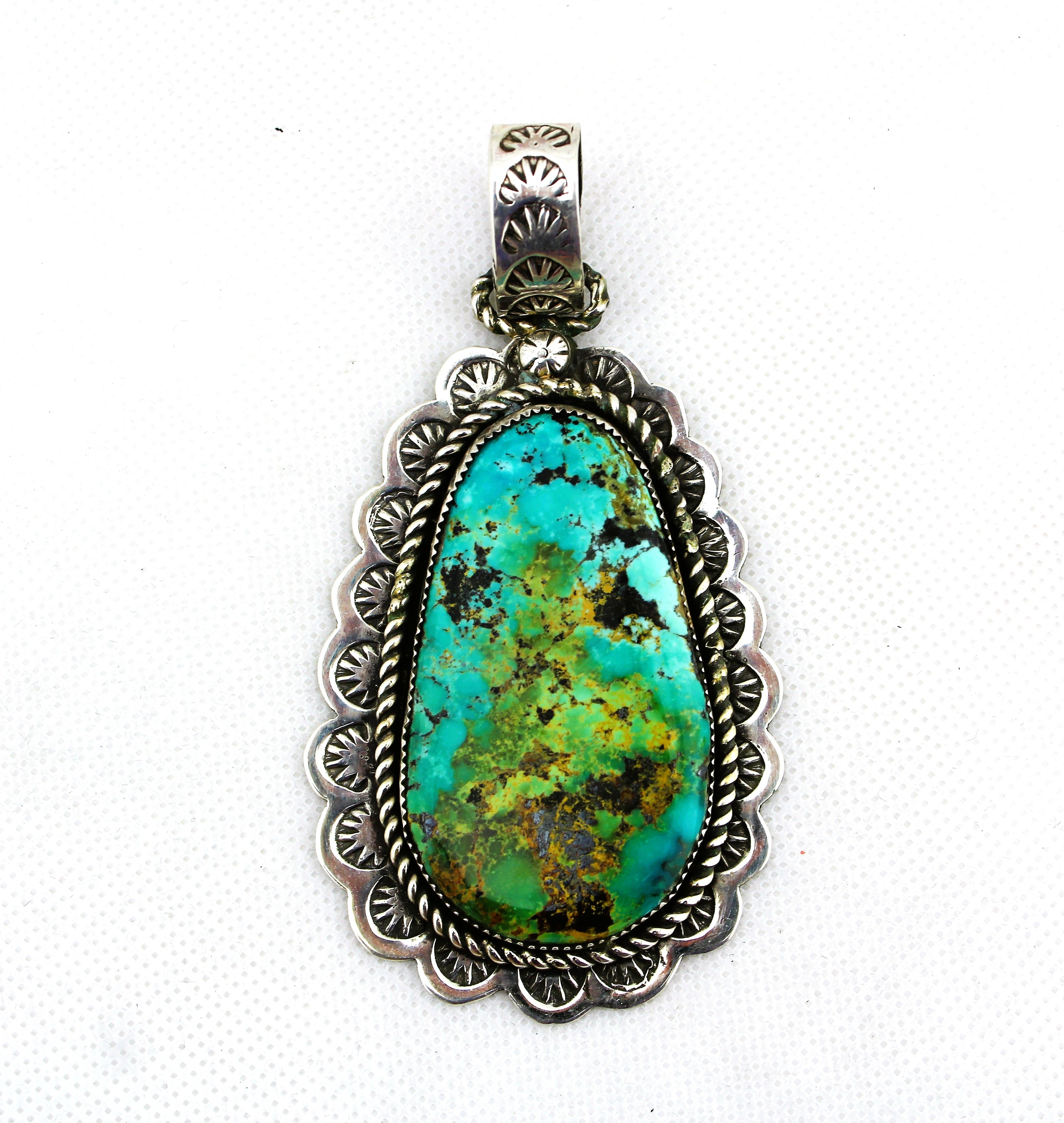 Merlin James Sterling Turquoise Pendant