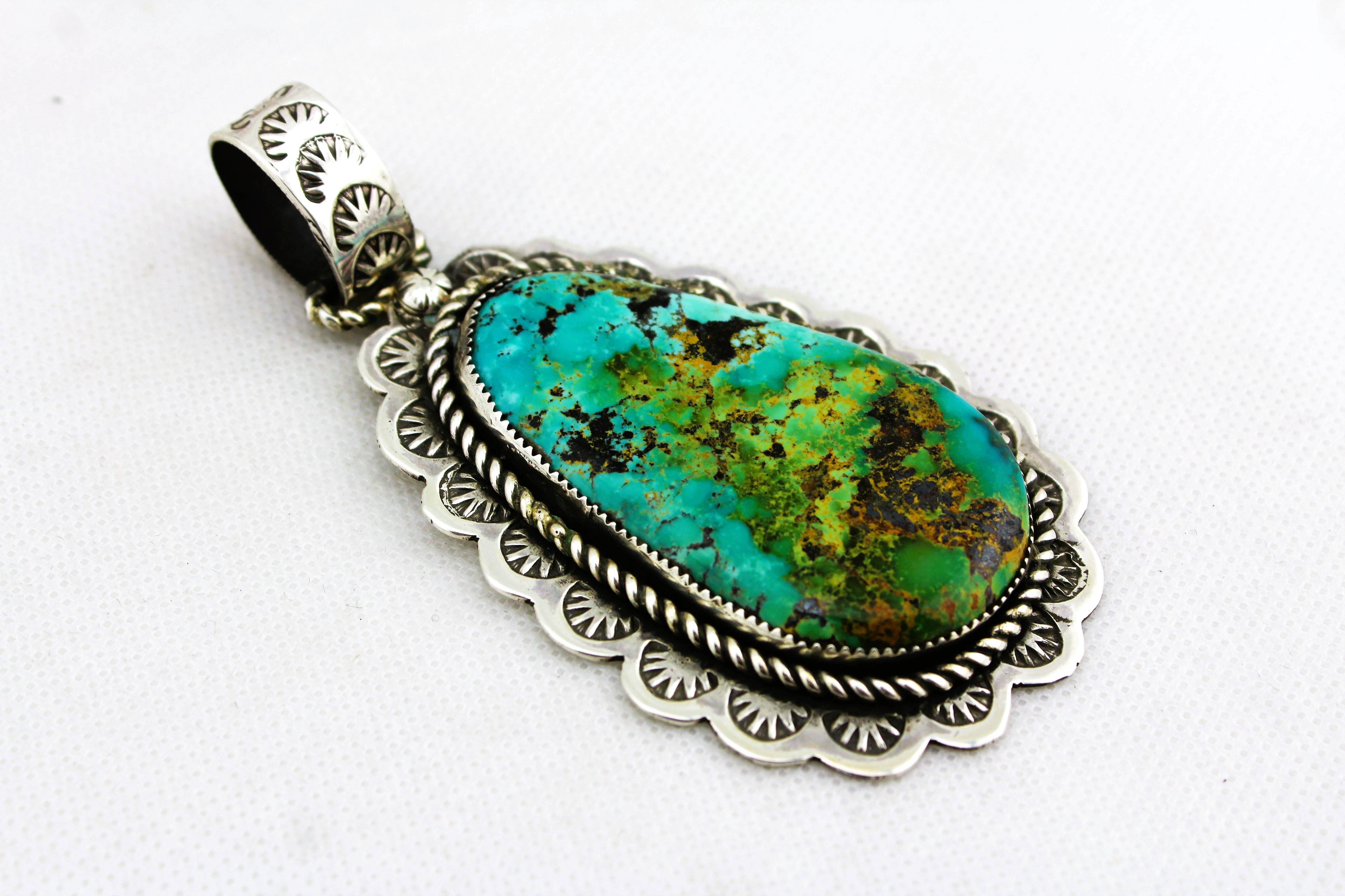 Merlin James Sterling Turquoise Pendant