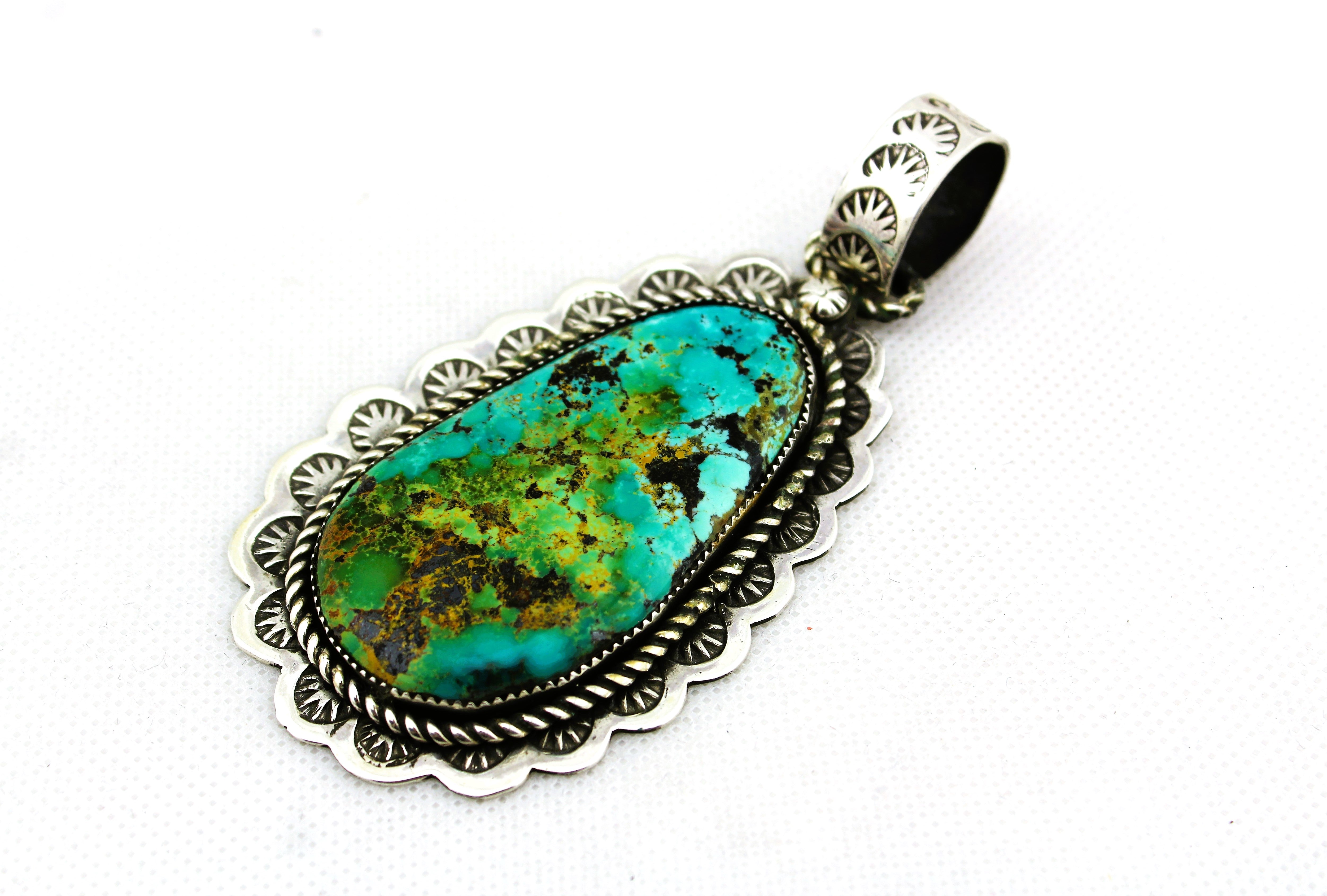 Merlin James Sterling Turquoise Pendant