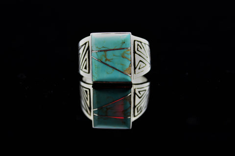 Abraham Begay Man's Sterling Turquoise Ring