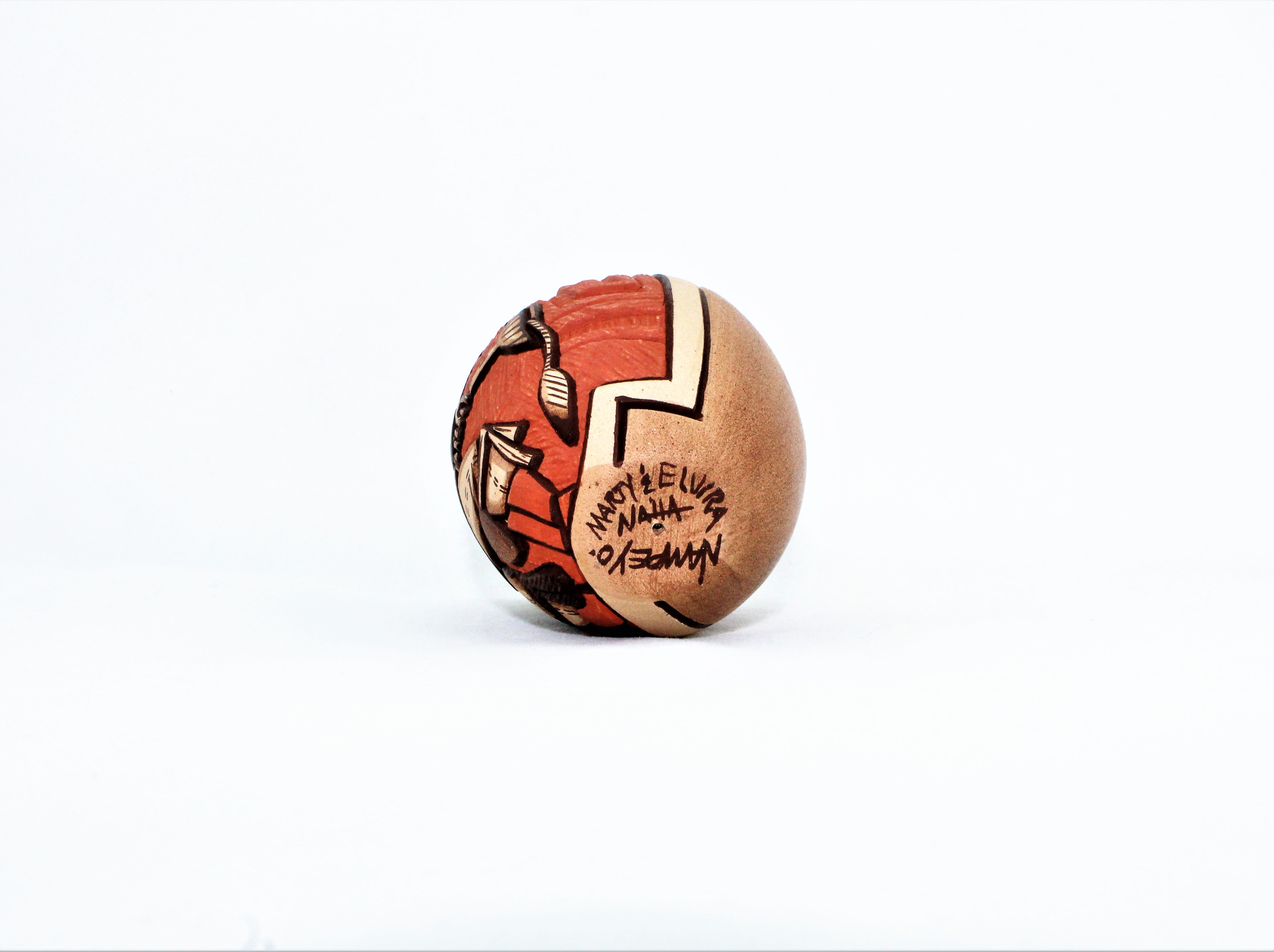 Marty Naha and Elvira Nampeyo Carved Redware Pottery