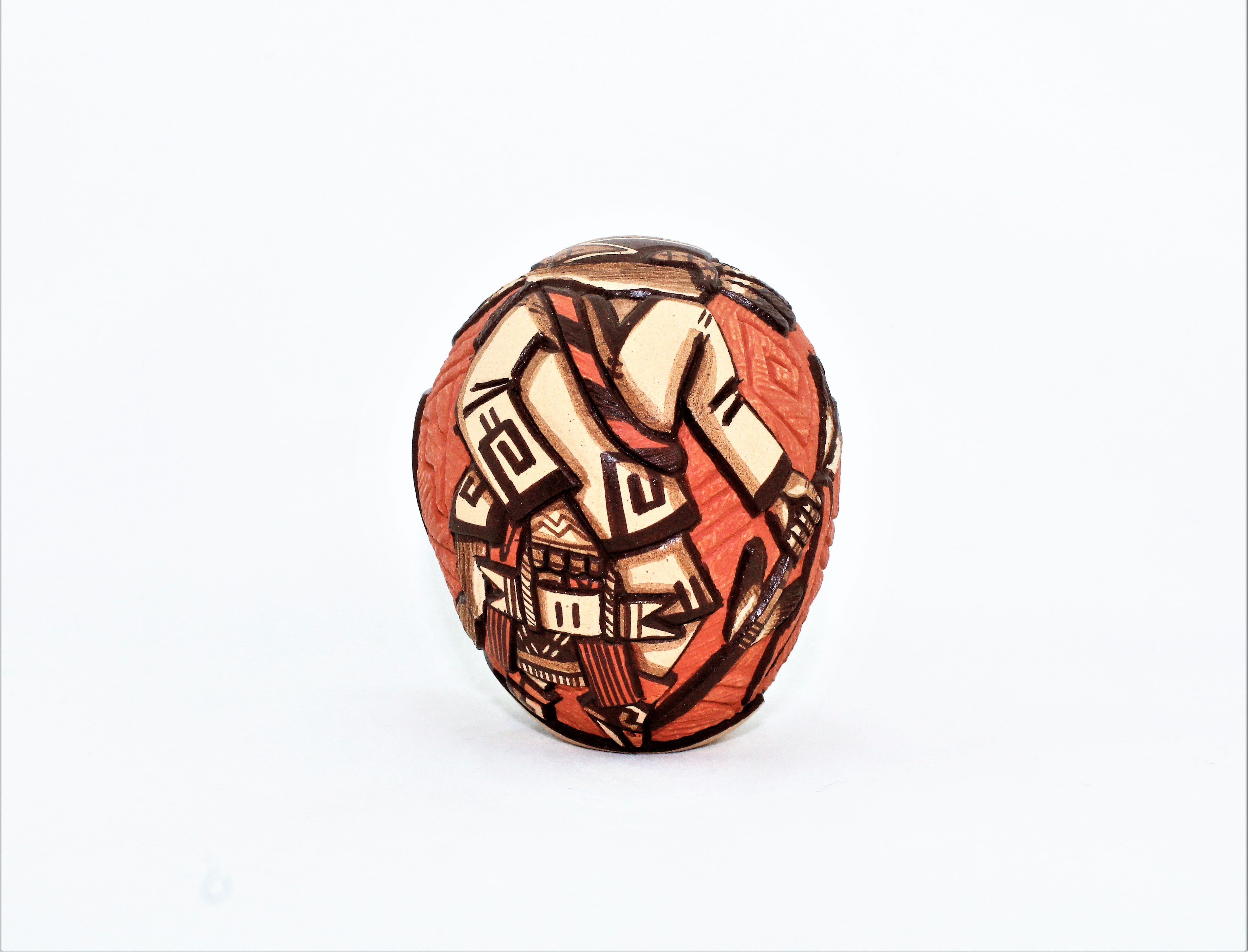 Marty Naha and Elvira Nampeyo Carved Redware Pottery