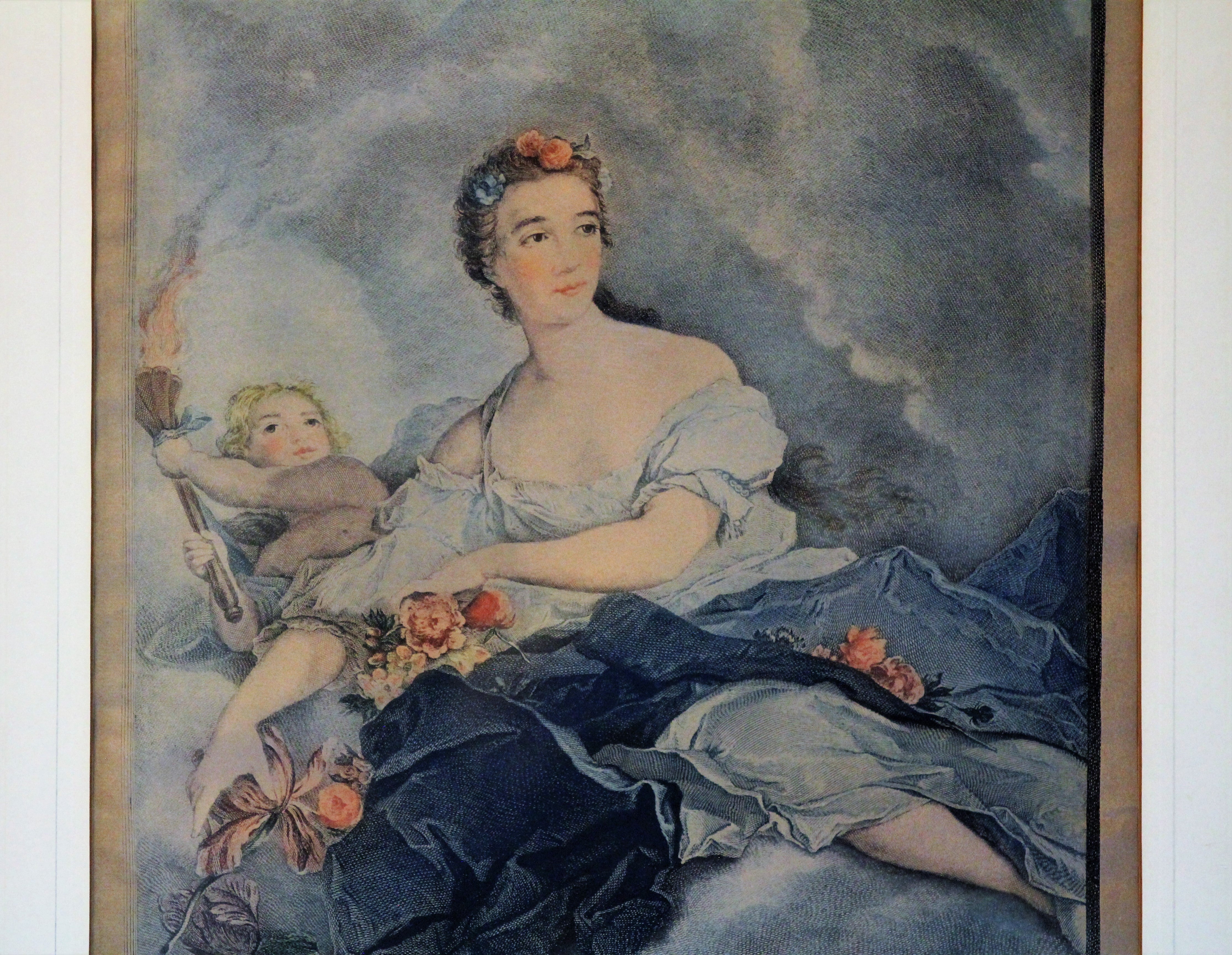 1756 Hand-Colored French Copper Engraving of Mme. Vintimille