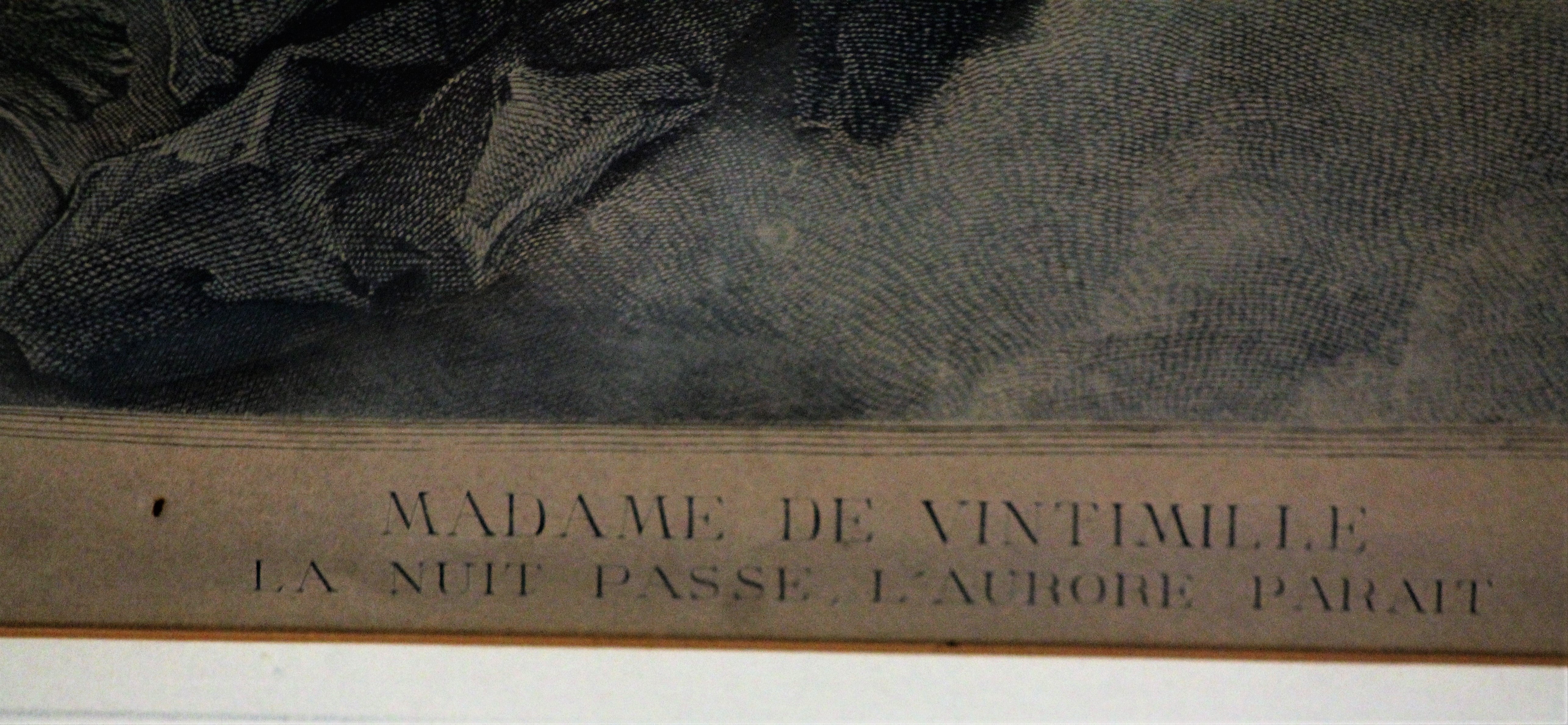 1756 Hand-Colored French Copper Engraving of Mme. Vintimille