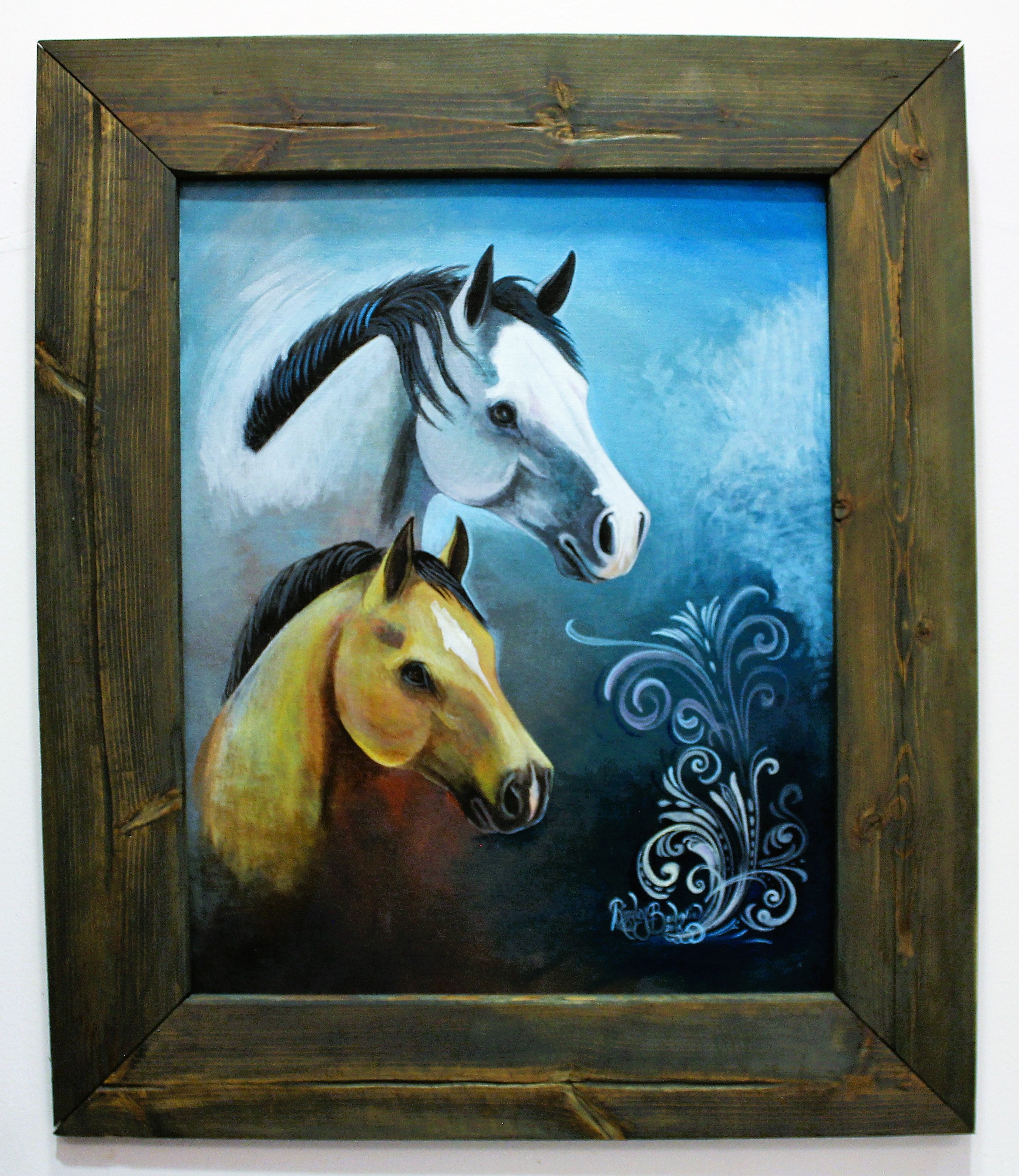 Ridgley Bedonie Blue Horse Painting