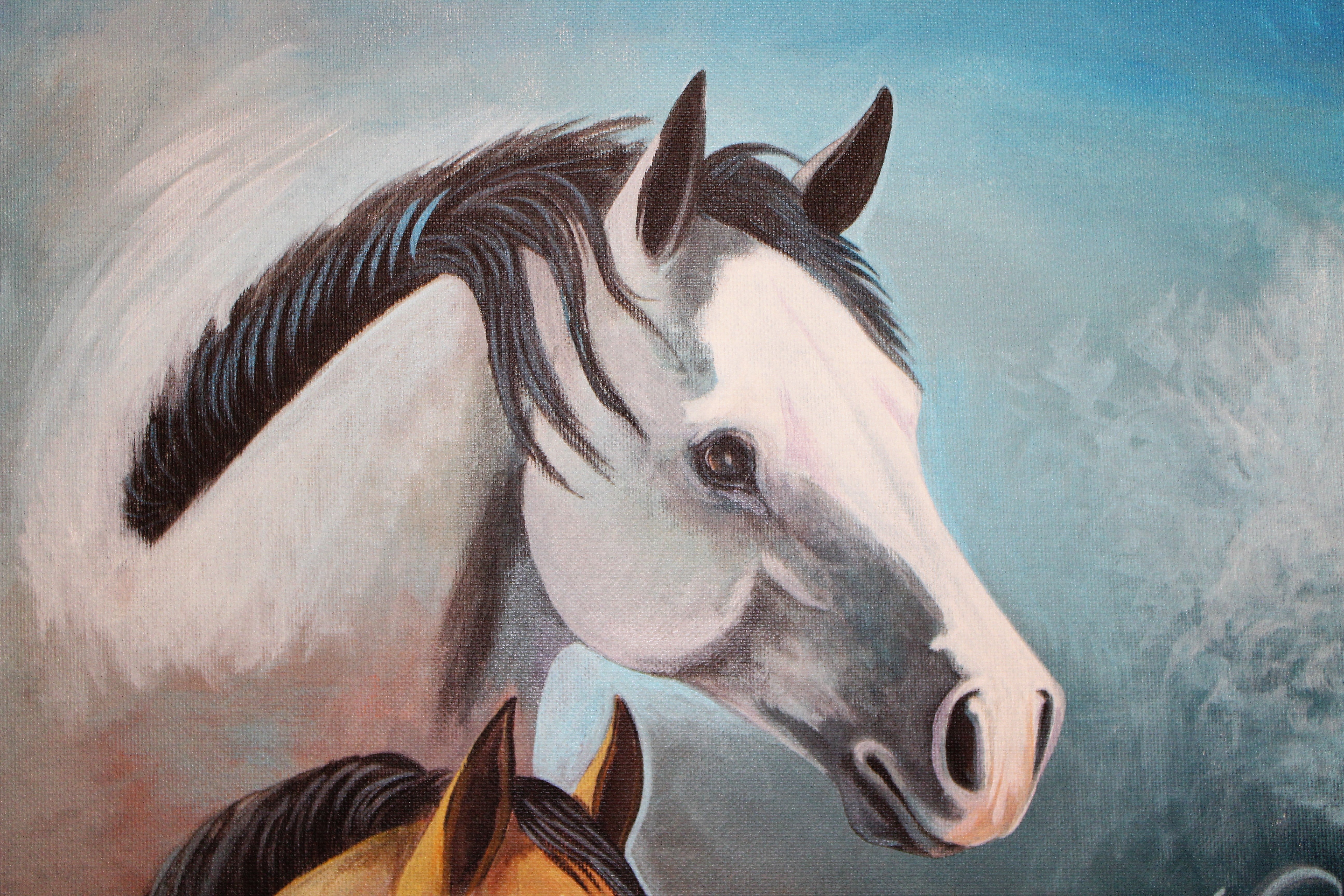 Ridgley Bedonie Blue Horse Painting