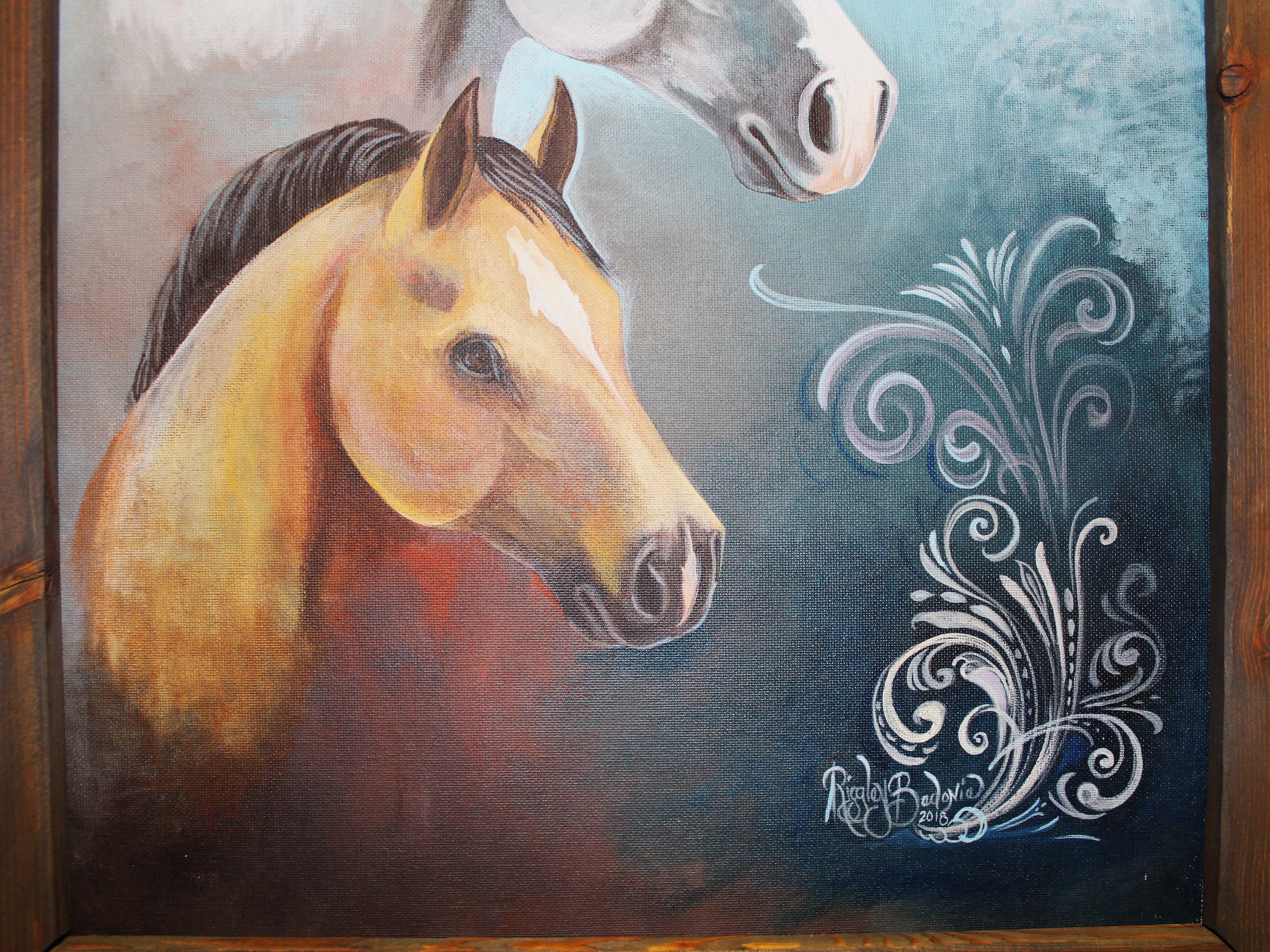 Ridgley Bedonie Blue Horse Painting