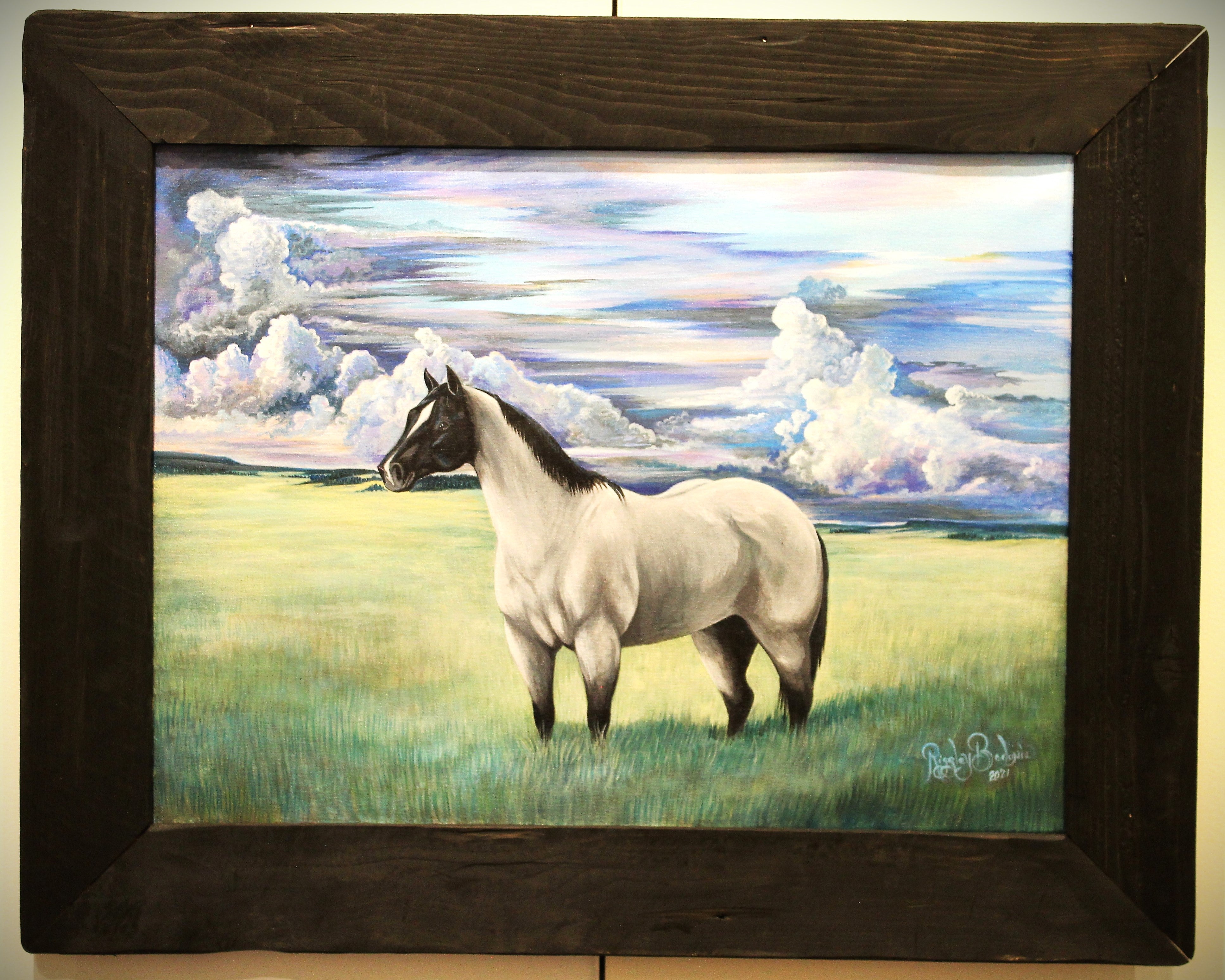 Ridgley Bedonie Horse in a Pasture Painting