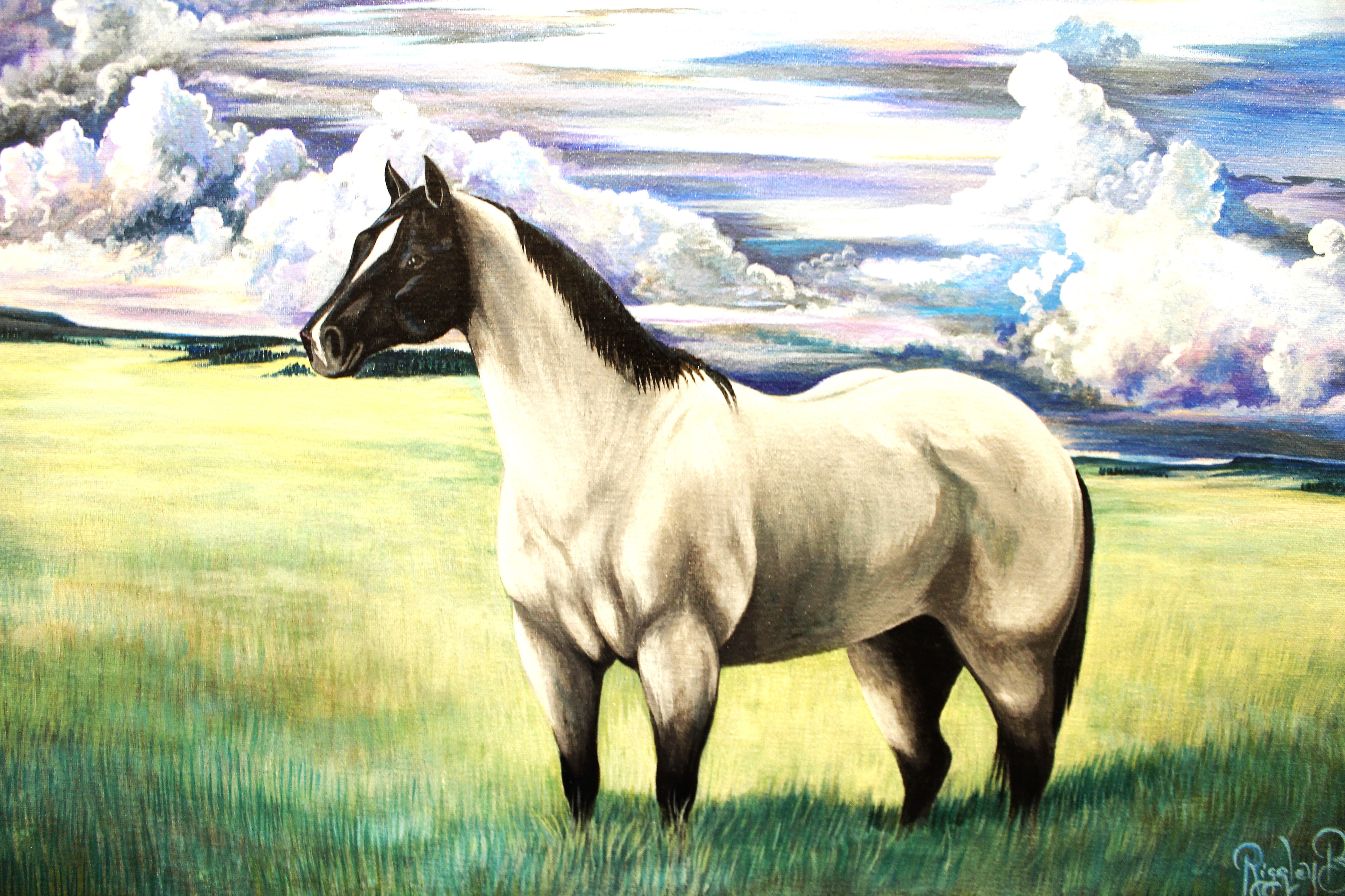 Ridgley Bedonie Horse in a Pasture Painting