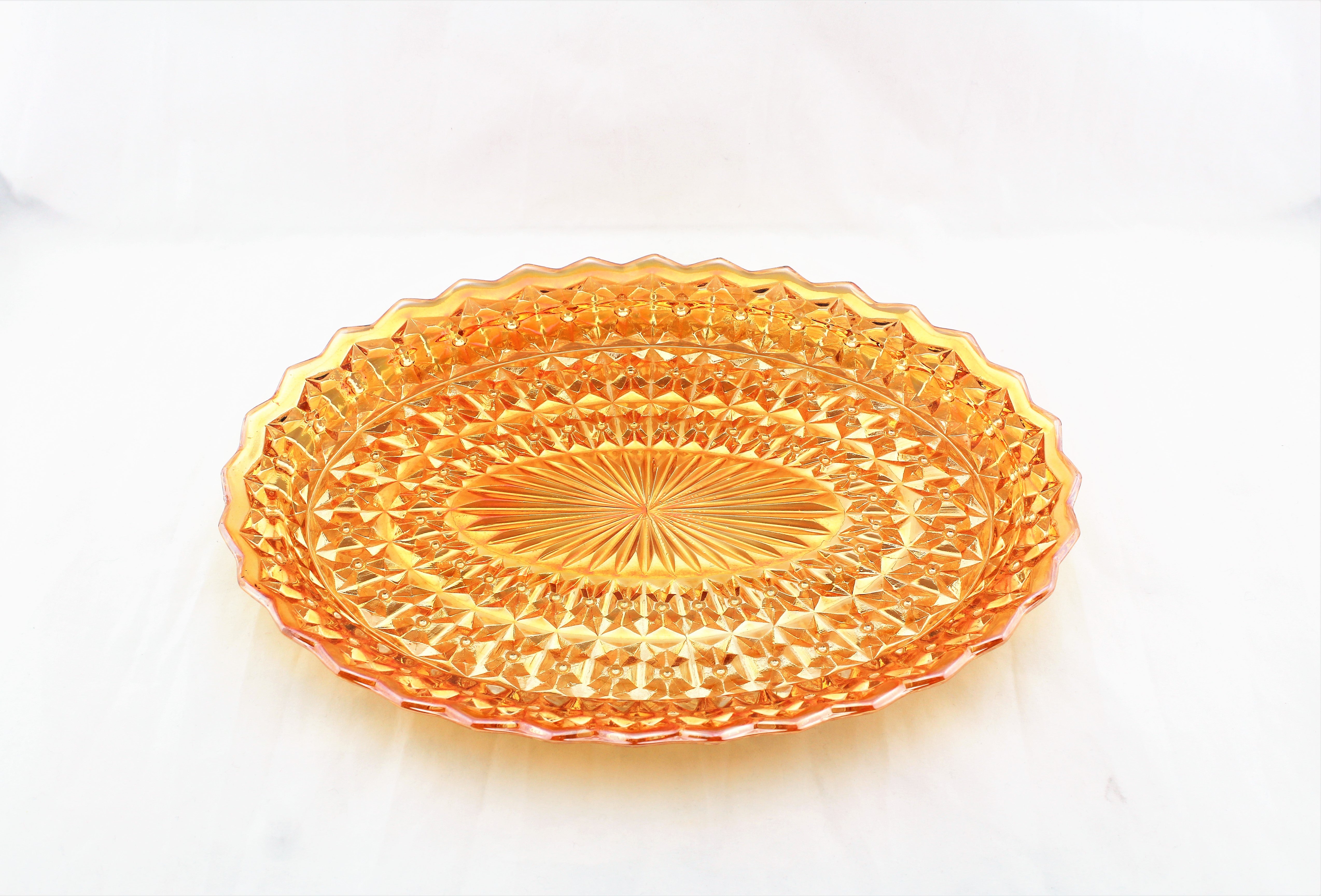 Buttons and Bows Carnival Glass Platter