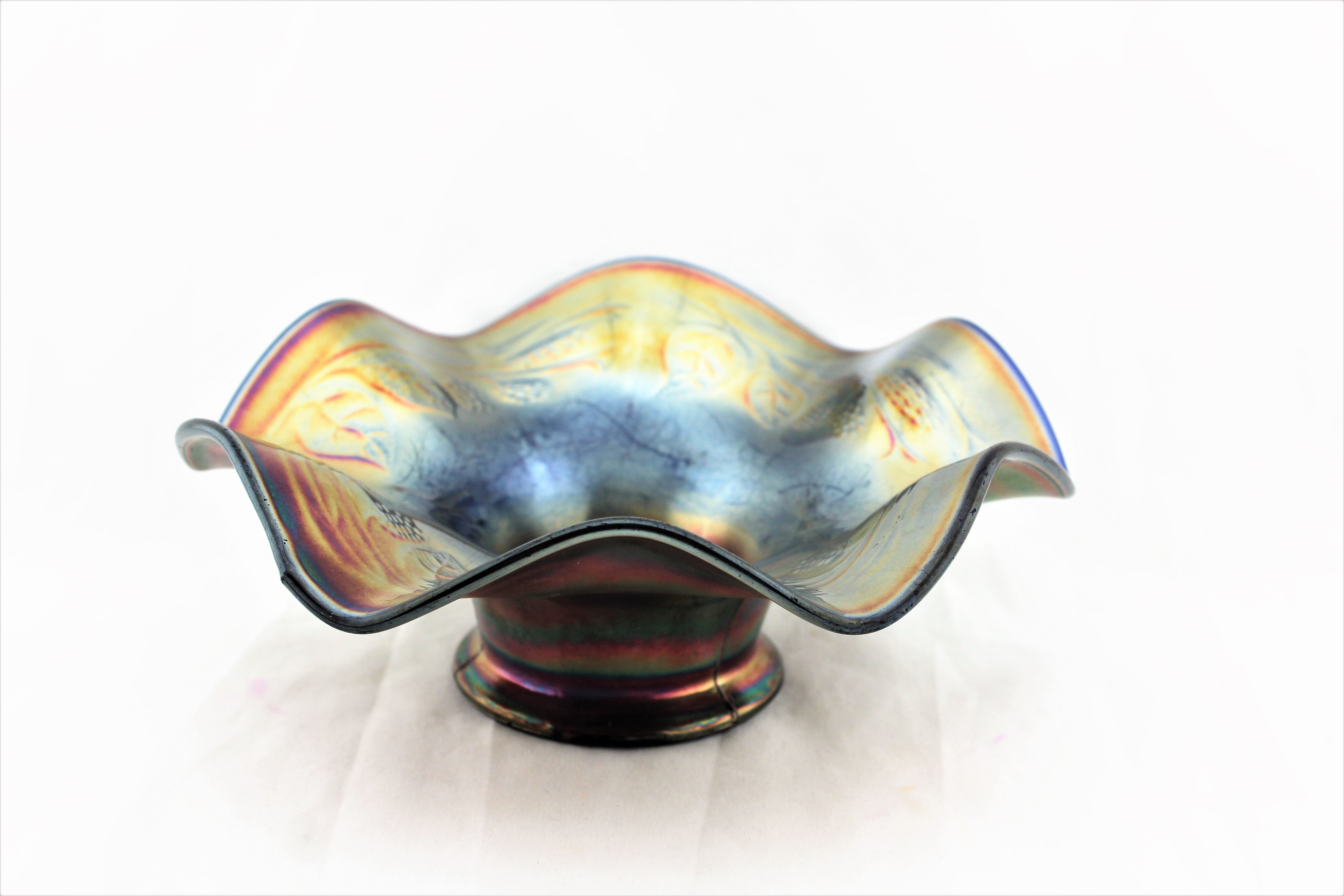 Antique Fenton Blackberry Spray Dish