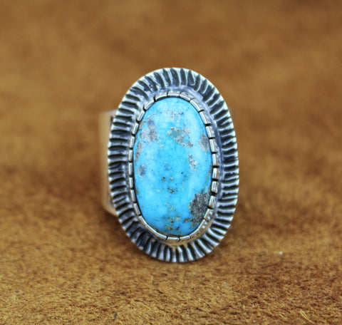 Tommy Jackson Apache Blue Turquoise Ring