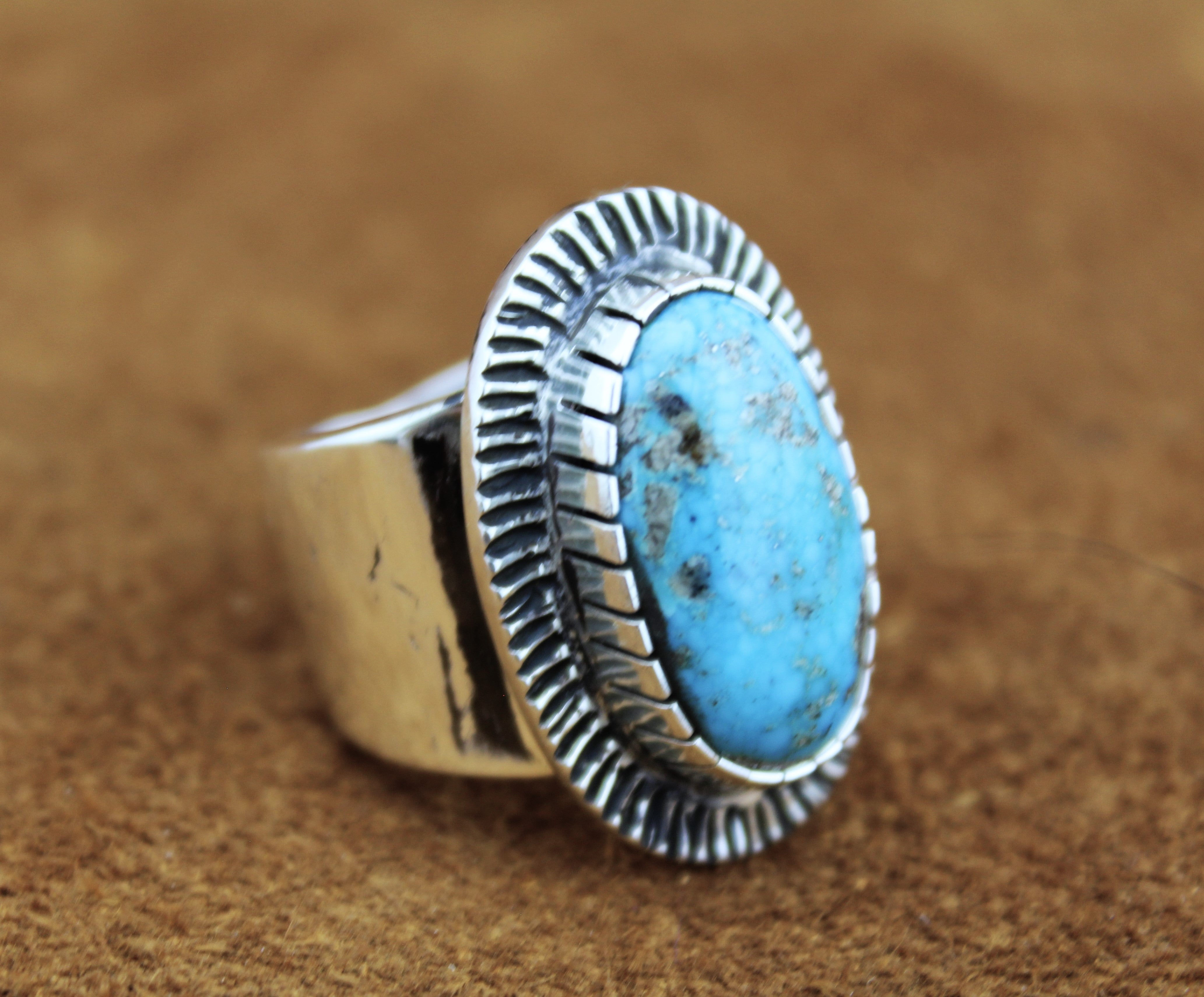 Tommy Jackson Apache Blue Turquoise Ring