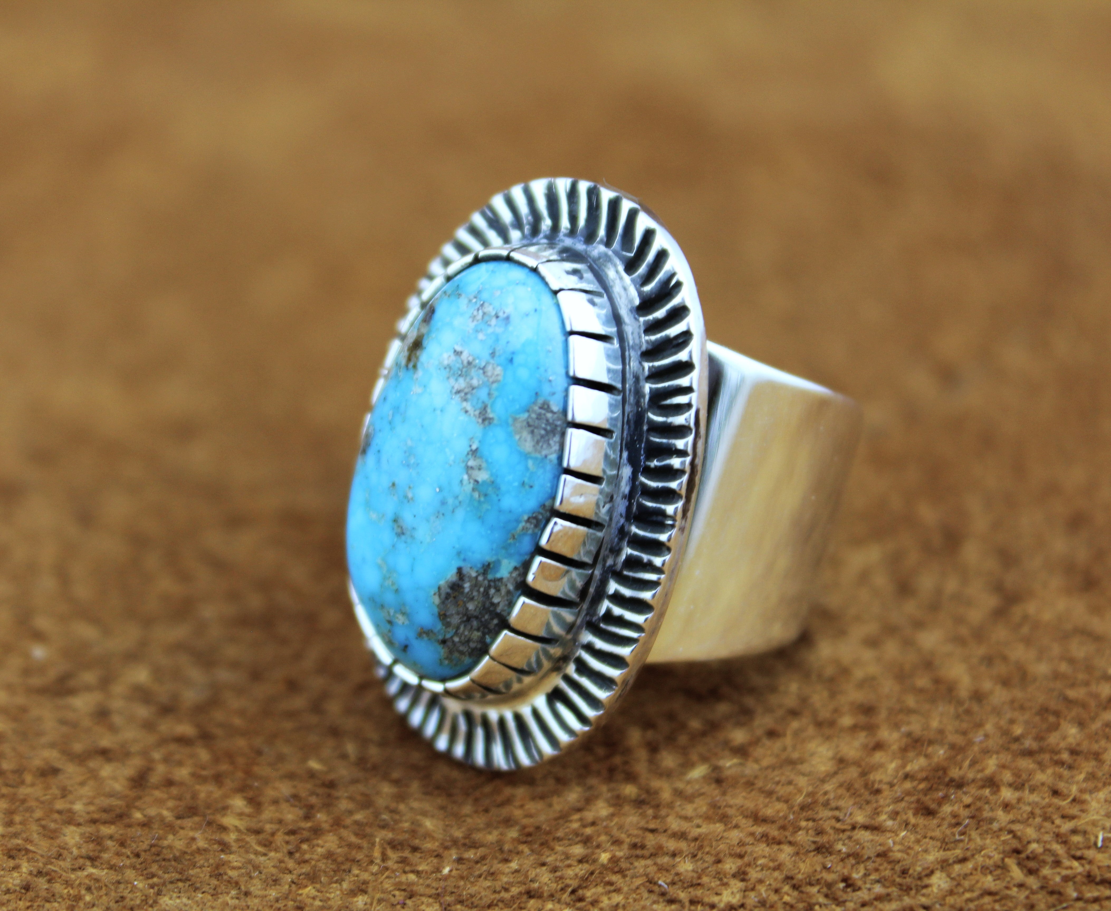 Tommy Jackson Apache Blue Turquoise Ring