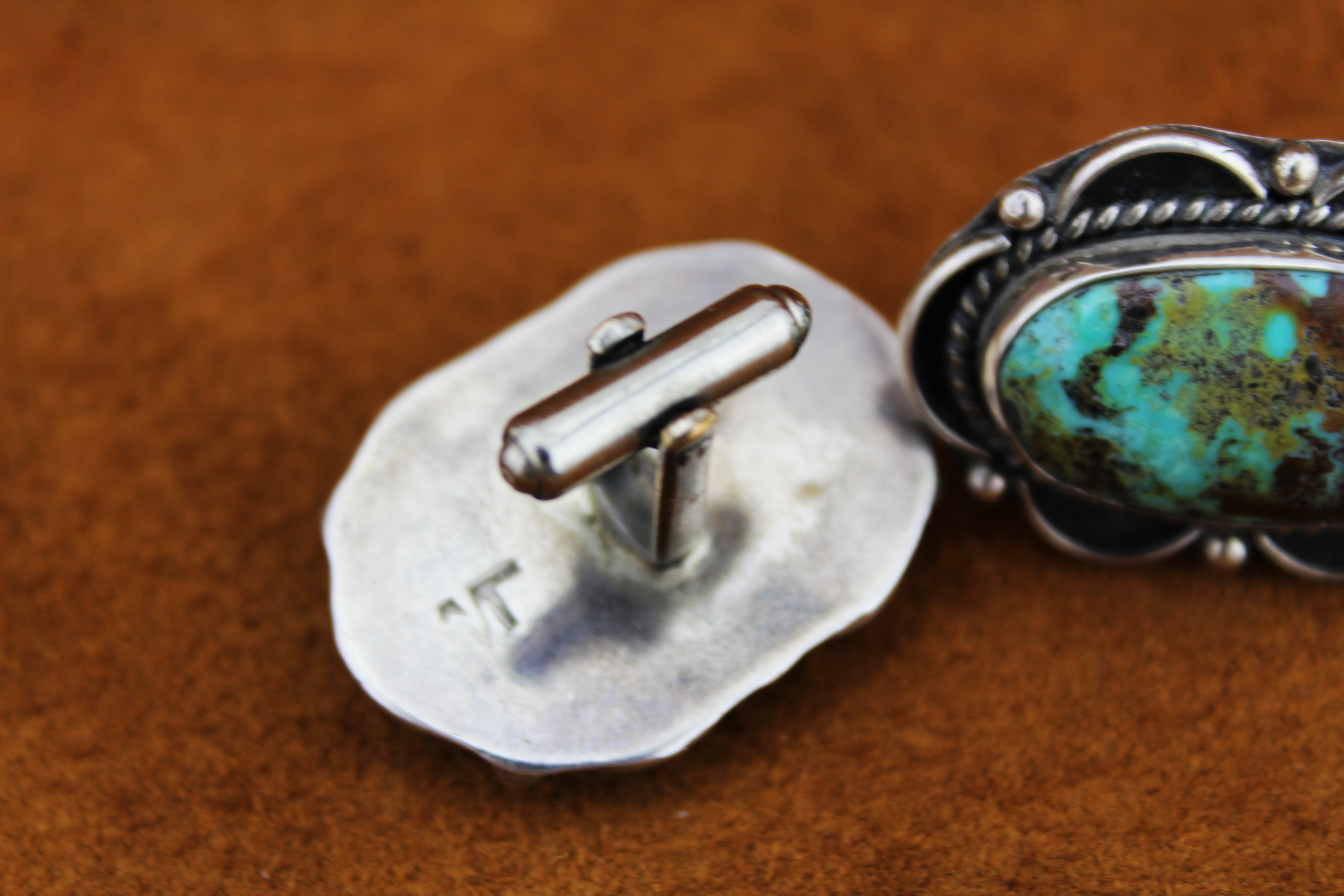 Sterling Silver Turquoise Cuff Links