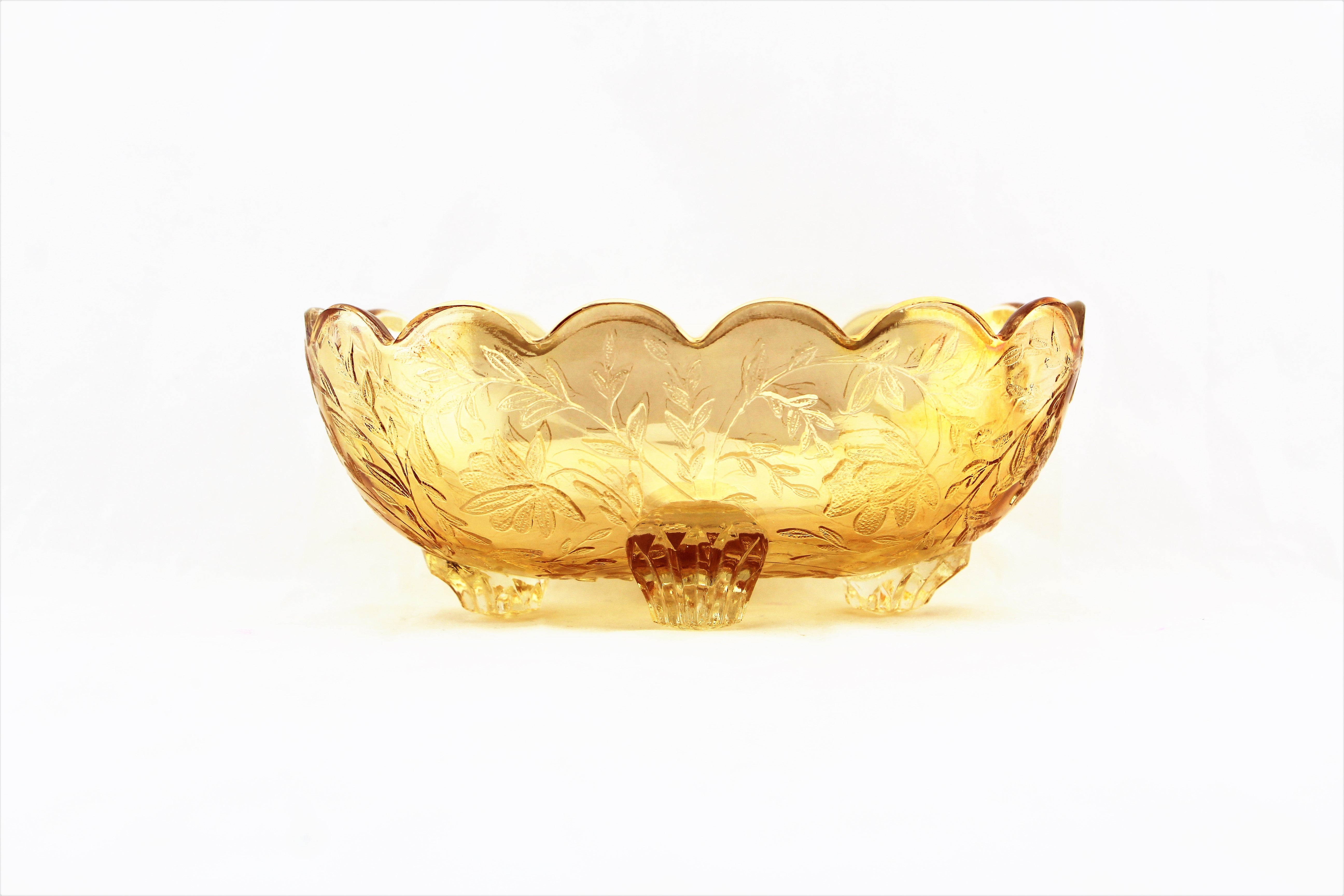 Floragold Vine and Flower Footed Bowl