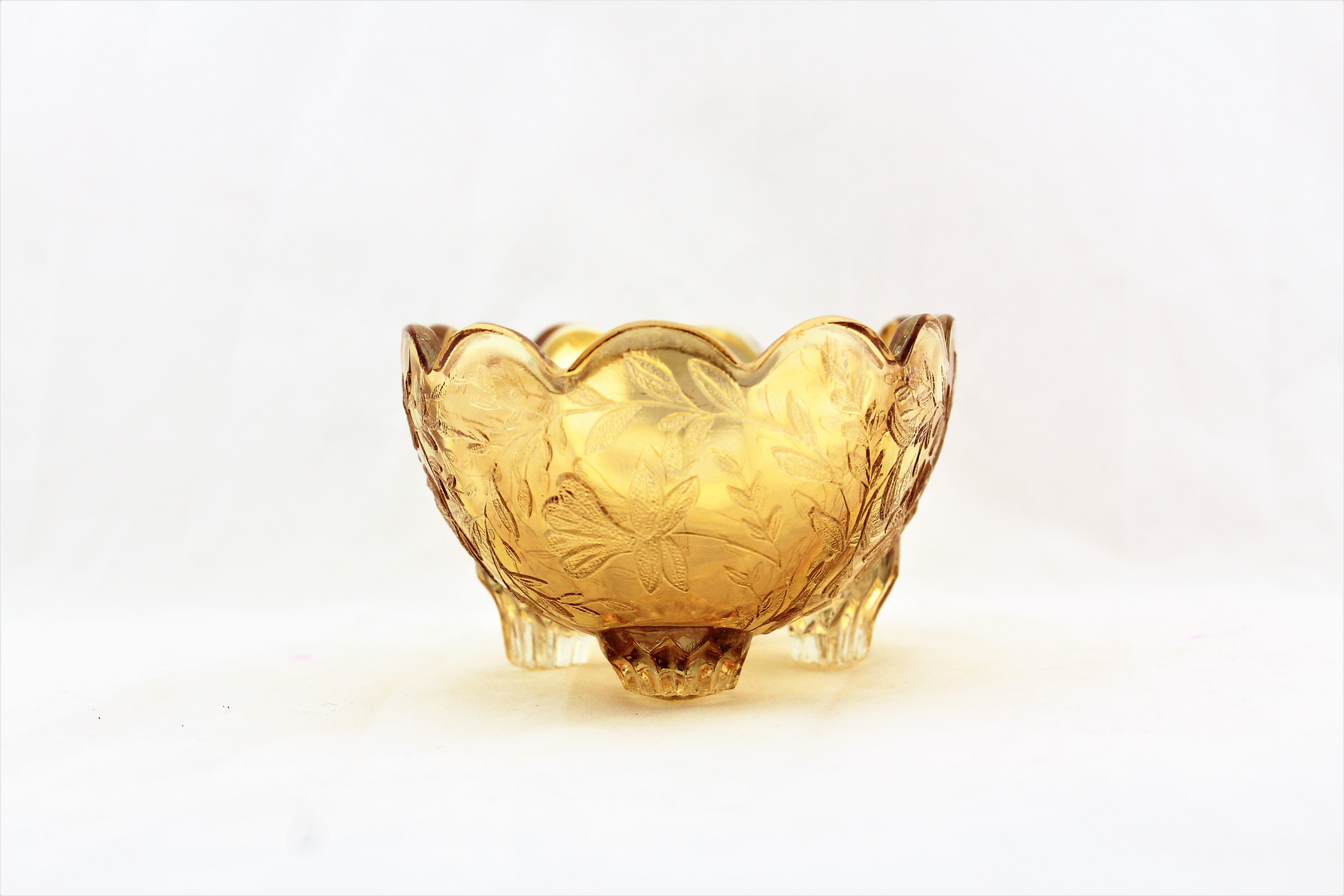 Floragold Vine and Flower Footed Bowl