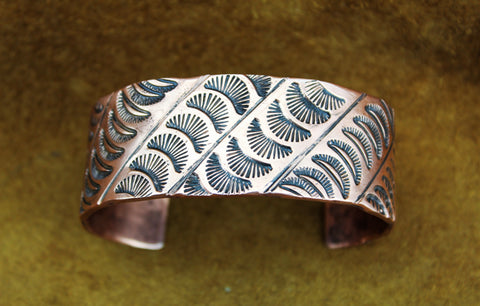 Merlin James Stamped Copper Bracelet