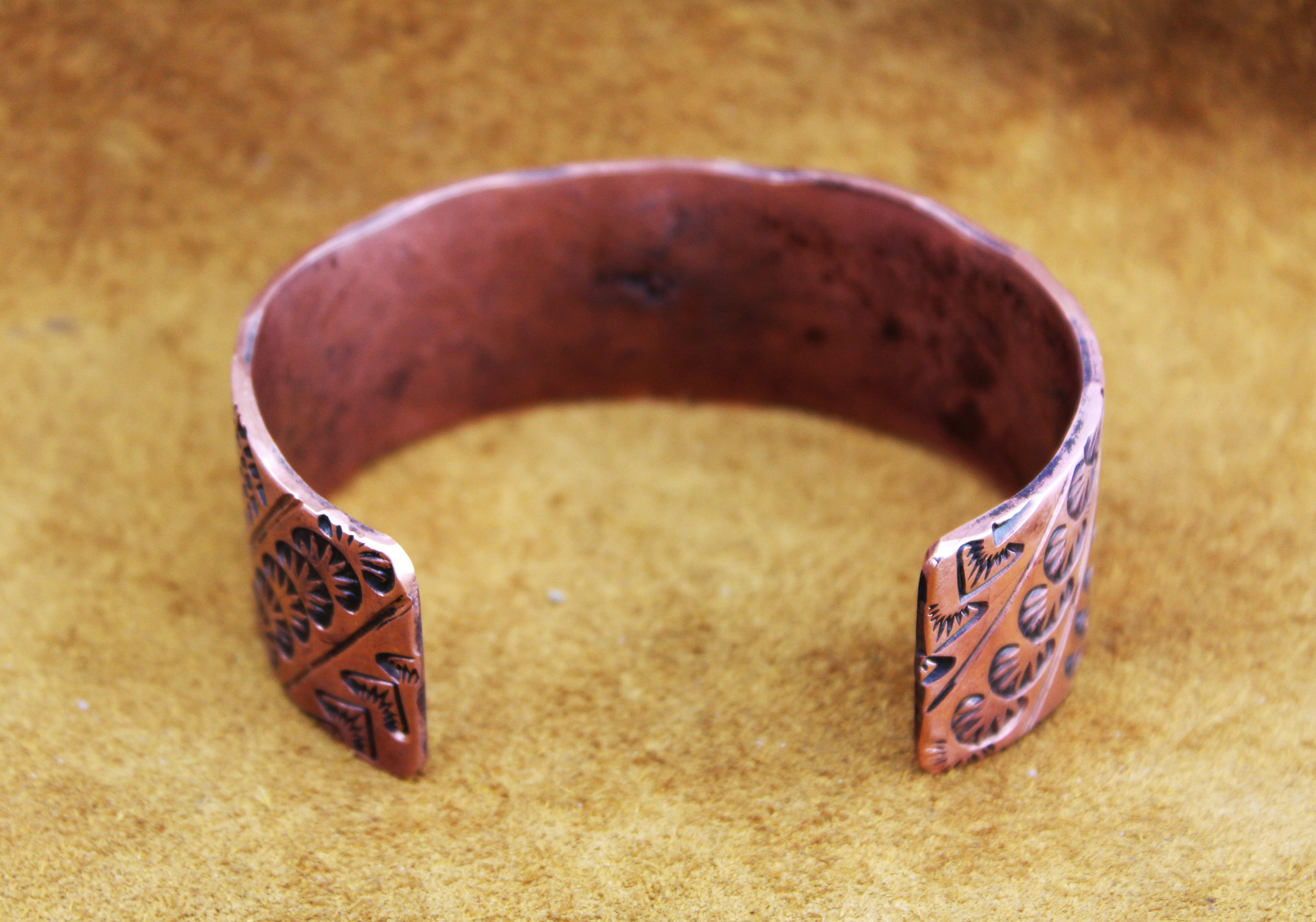 Merlin James Stamped Copper Bracelet