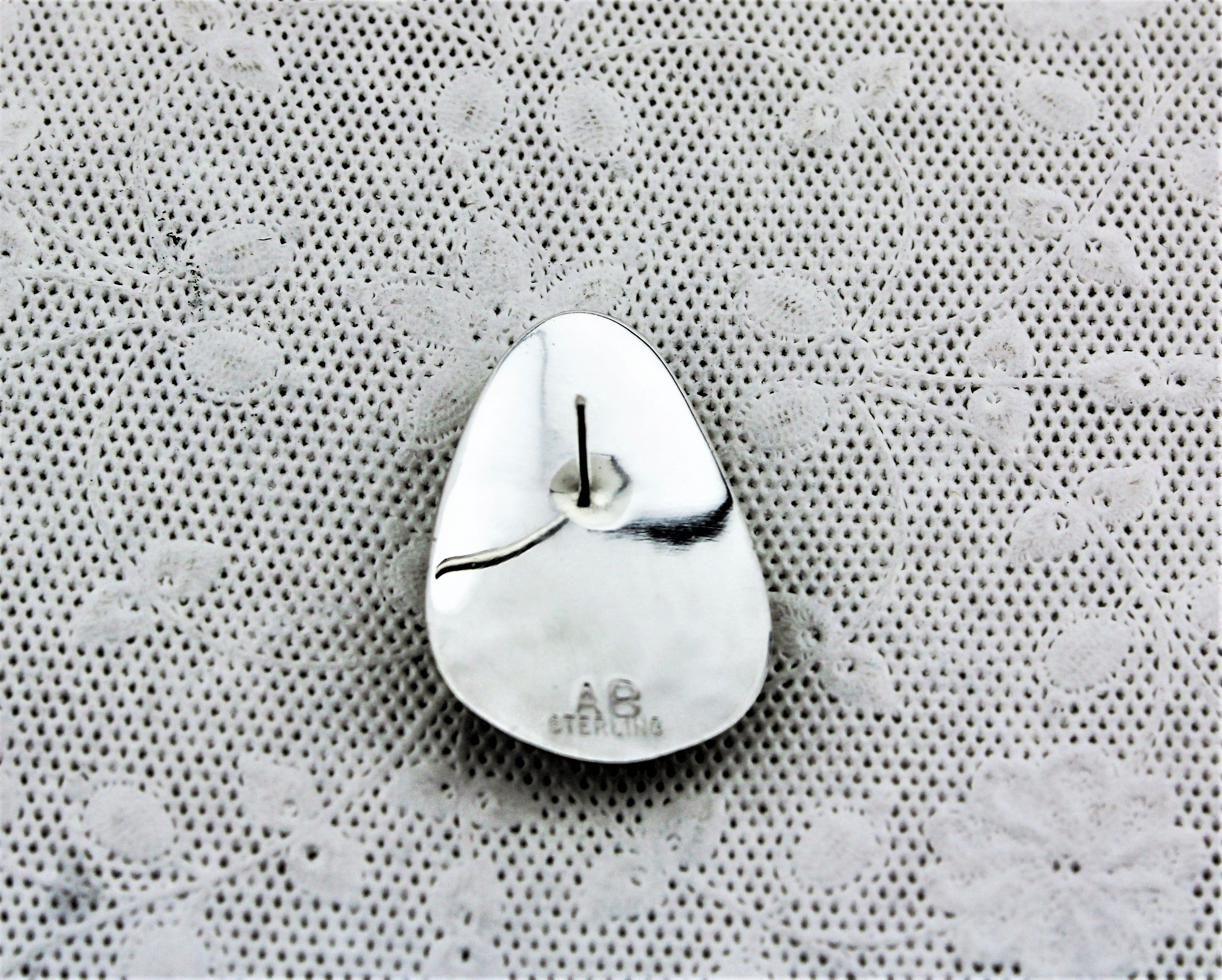 Abraham Begay Sterling Silver Micro-Inlay Earrings