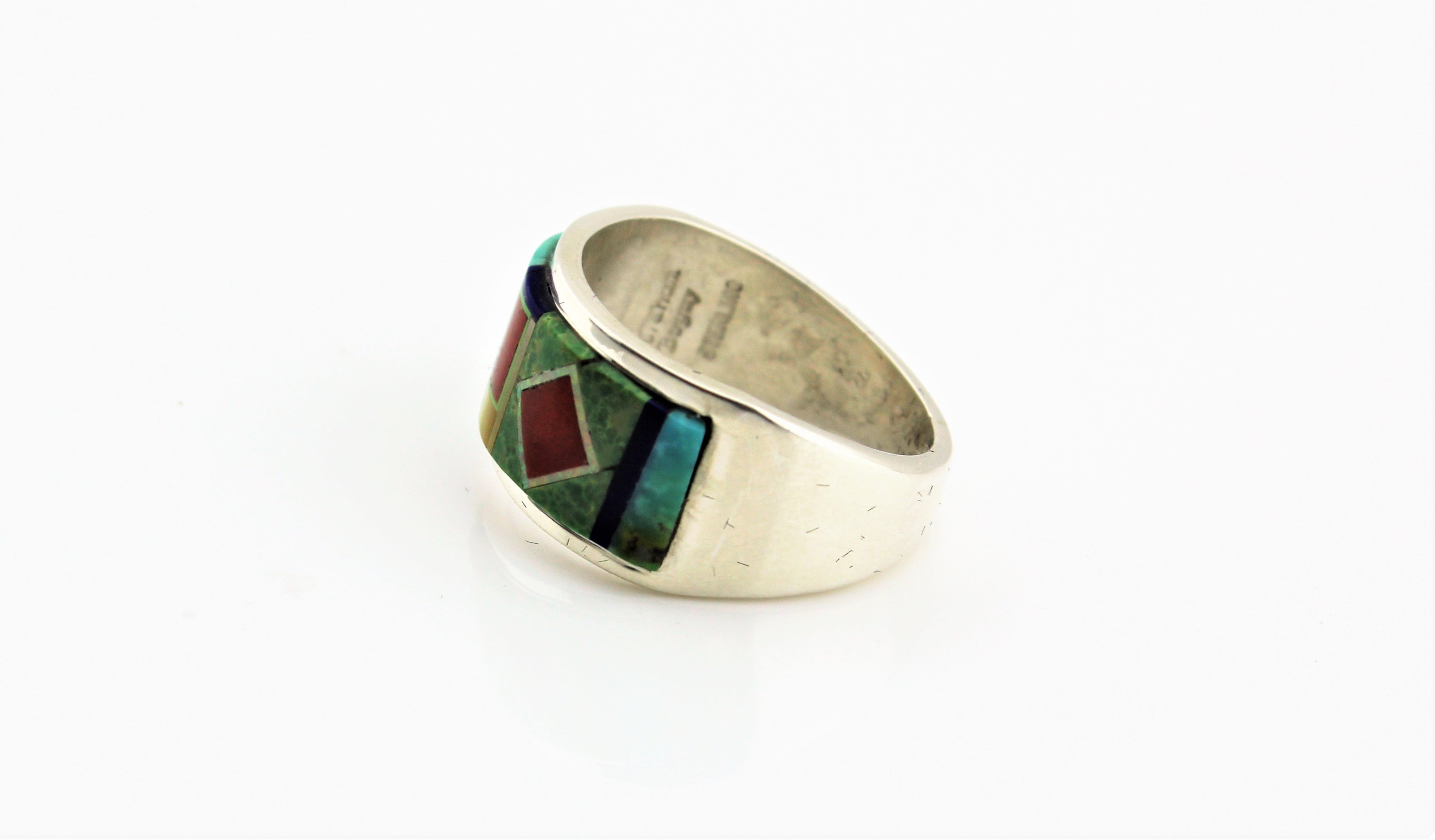 Abraham Begay Sterling Micro-Inlay Ring