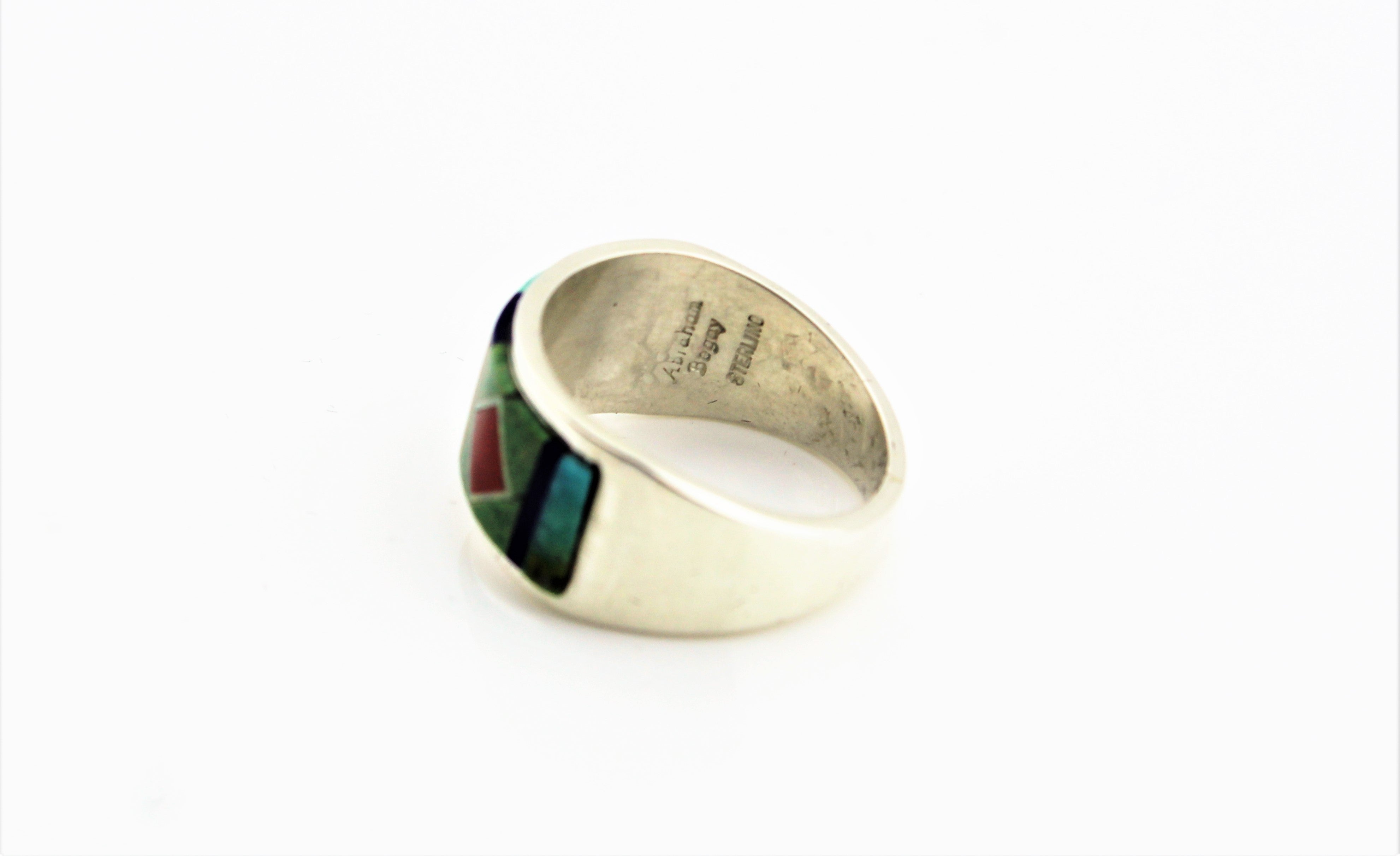 Abraham Begay Sterling Micro-Inlay Ring