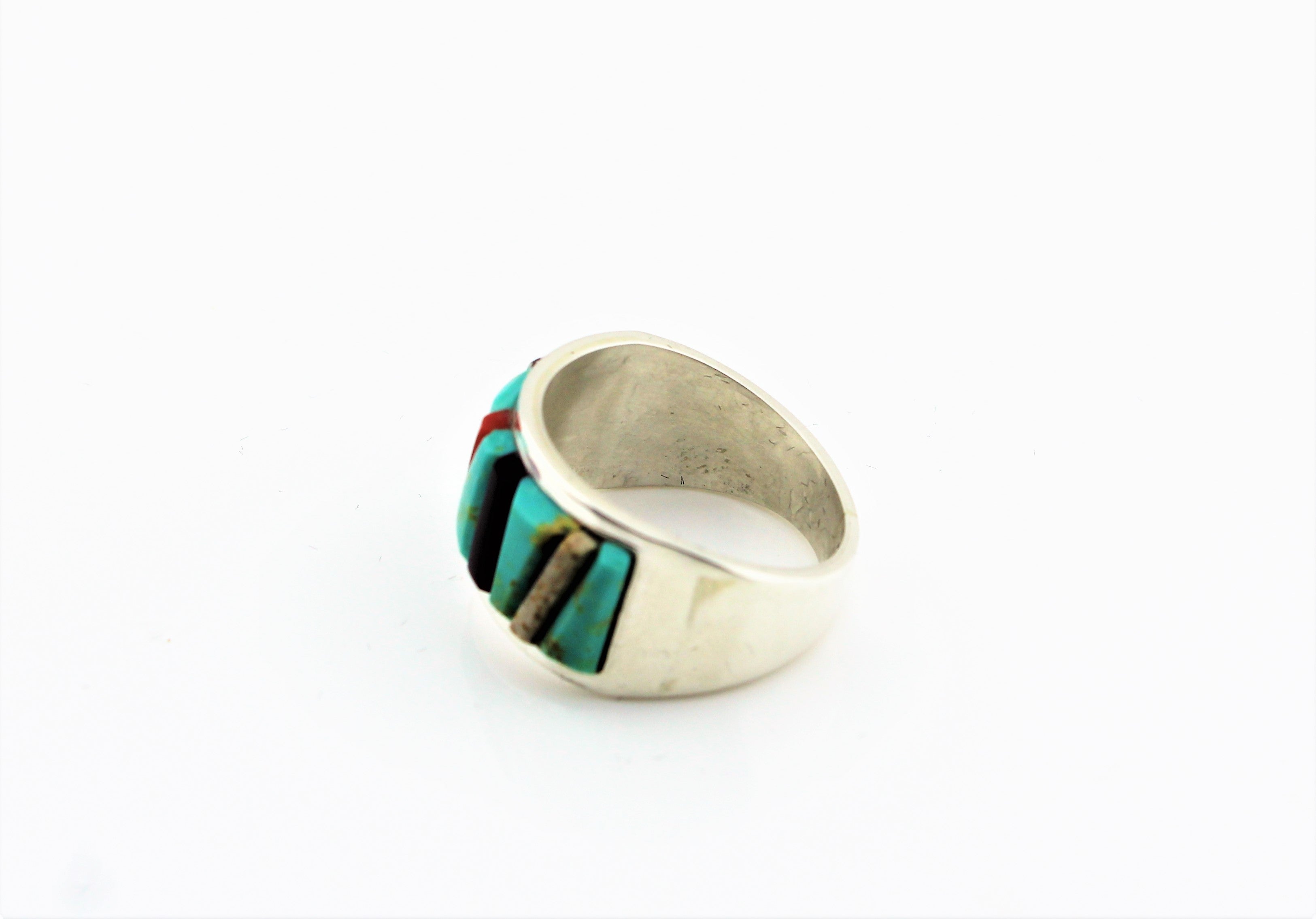Abraham Begay Sterling Micro-Inlay Ring