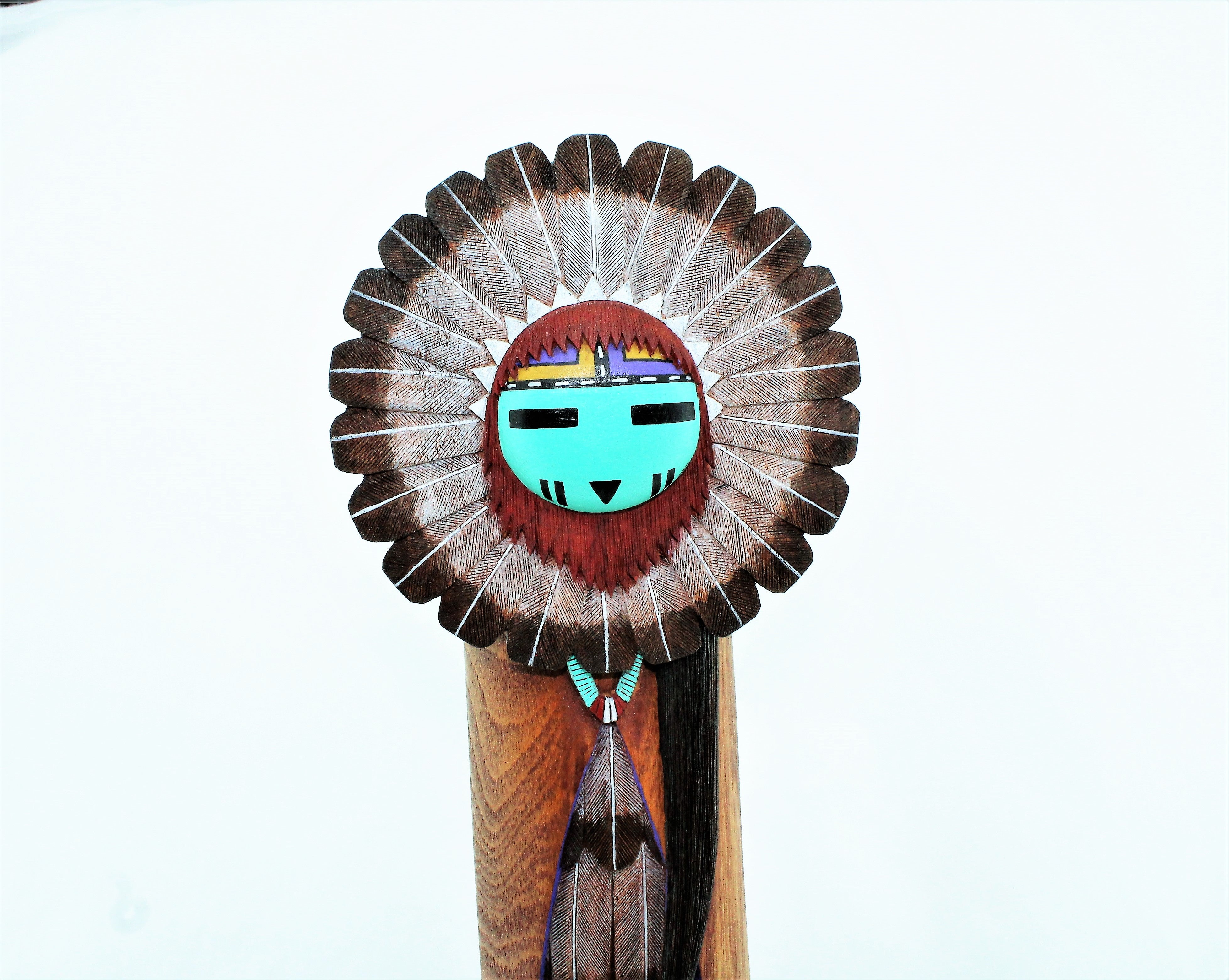 Herschel Talashoma Jr. Sun Kachina Sculpture