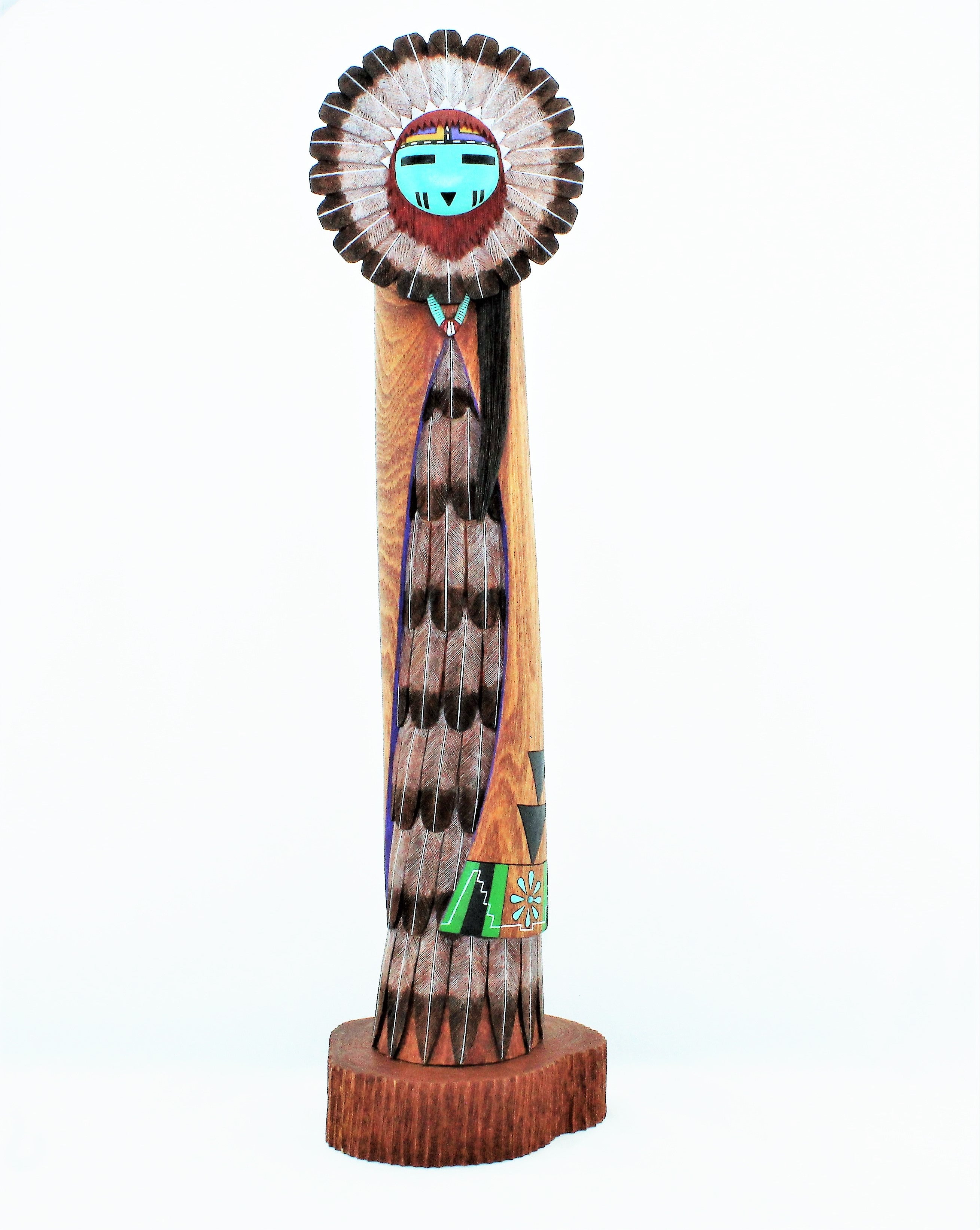 Herschel Talashoma Jr. Sun Kachina Sculpture