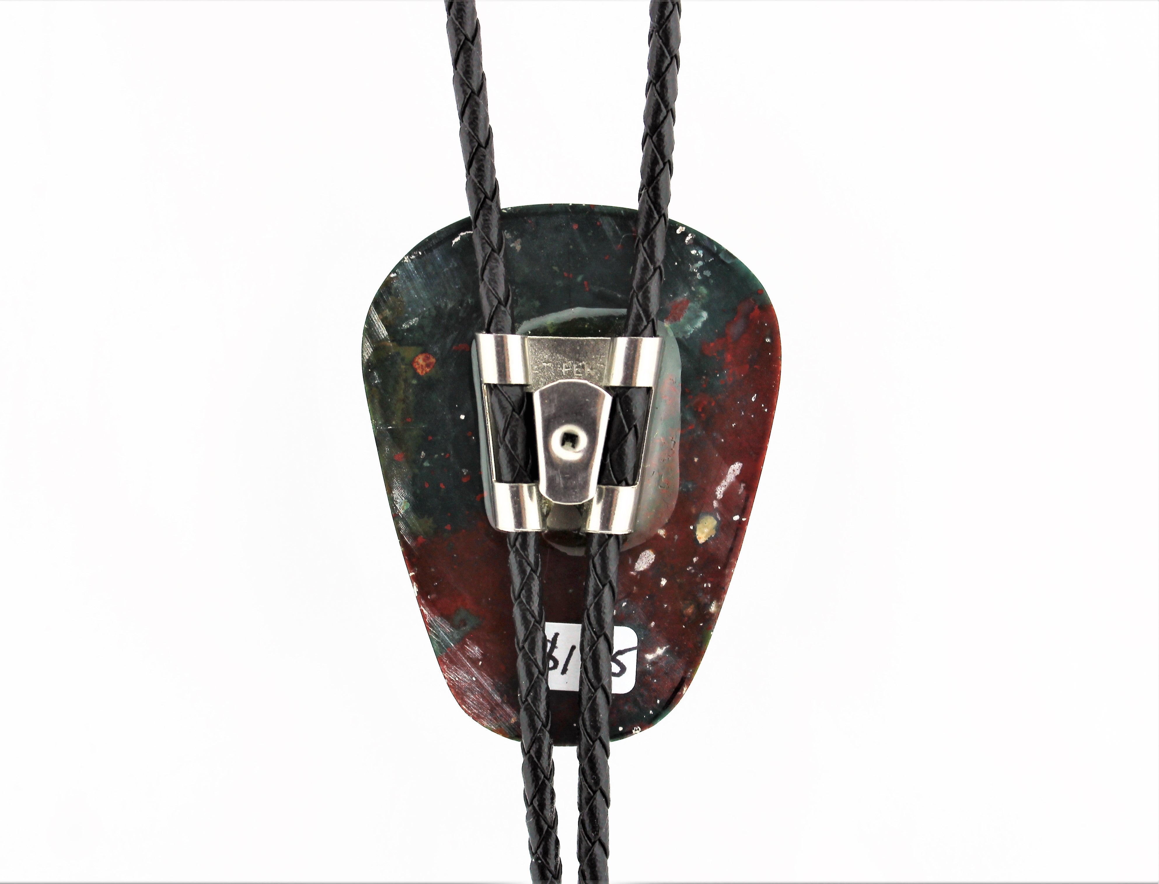 Polished Bloodstone Leather Bolo Tie