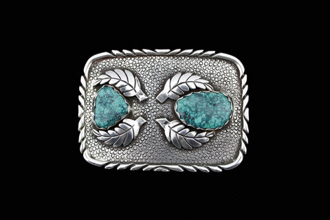 Morenci Turquoise Sterling Silver Belt Buckle