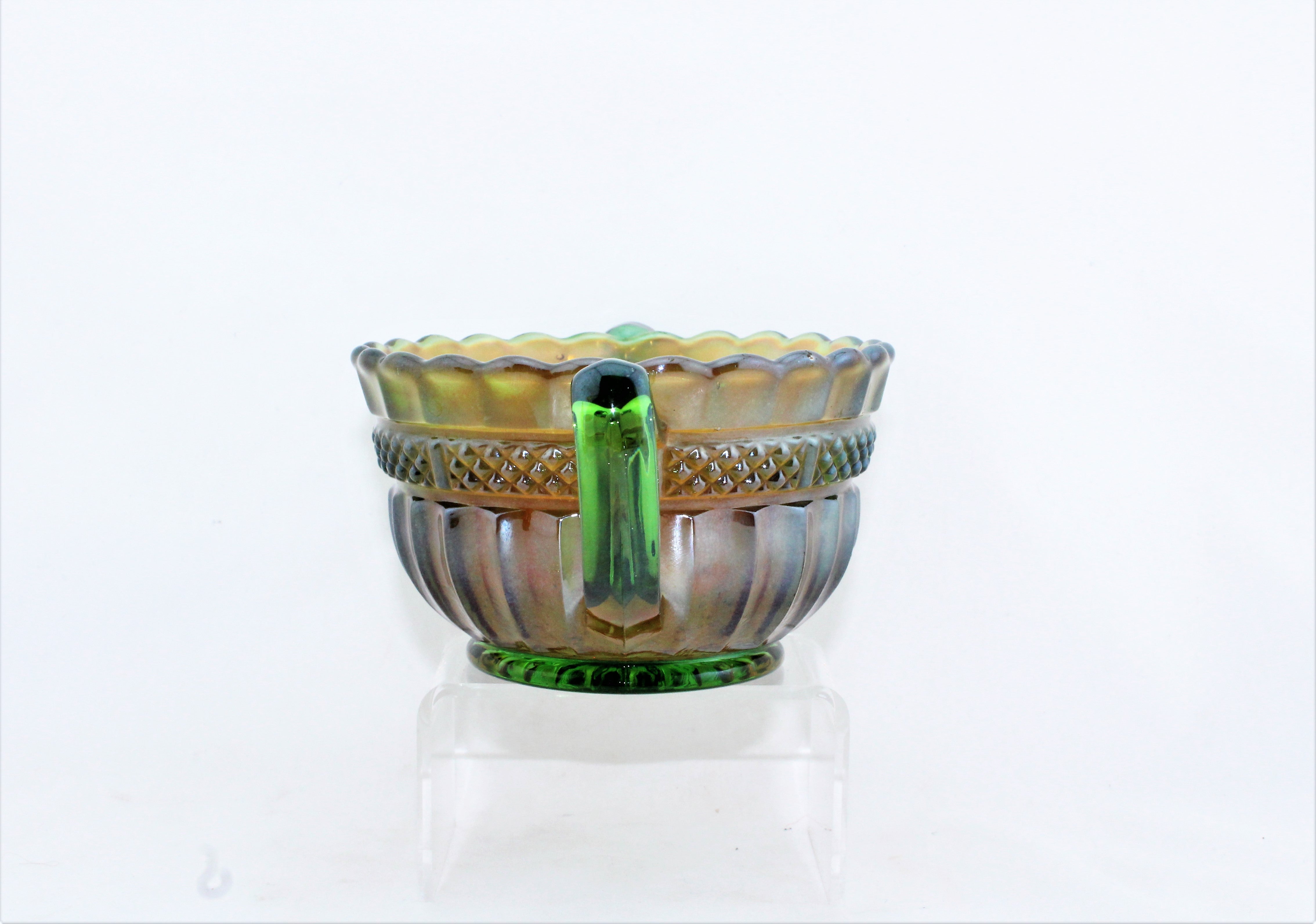 Northwood Green Lustre Sugar Bowl