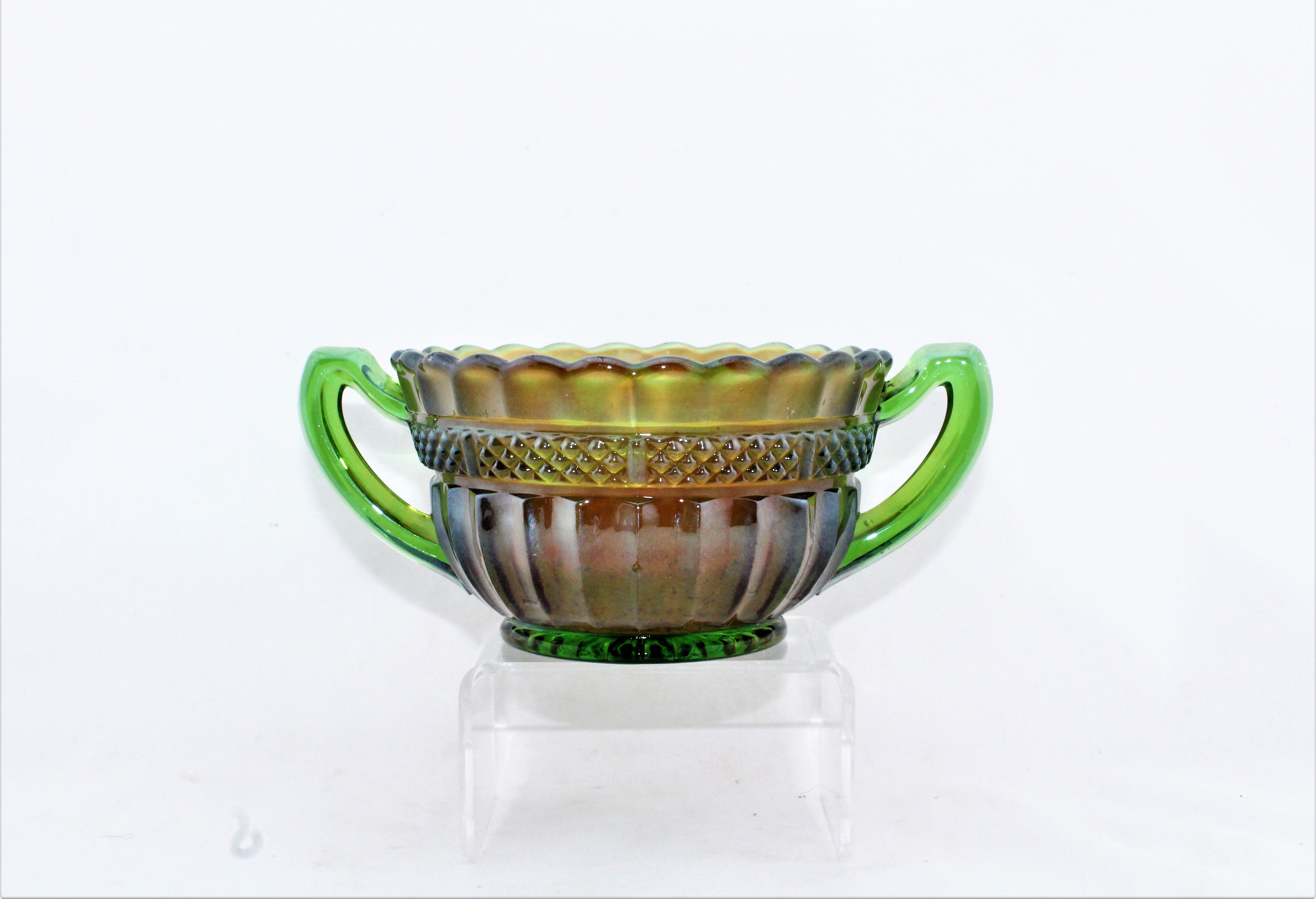 Northwood Green Lustre Sugar Bowl