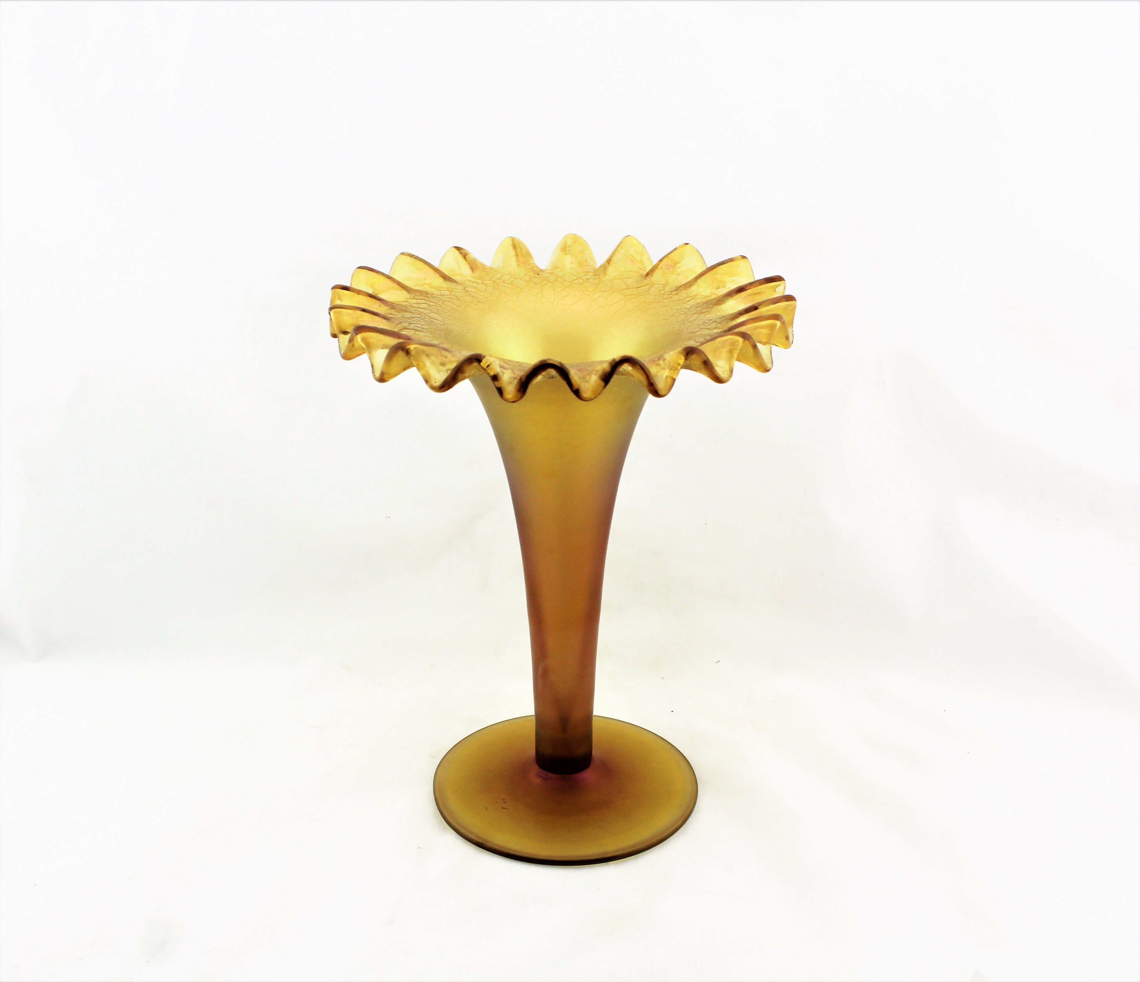 Antique Loetz Austria Stretch Glass Trumpet Vase