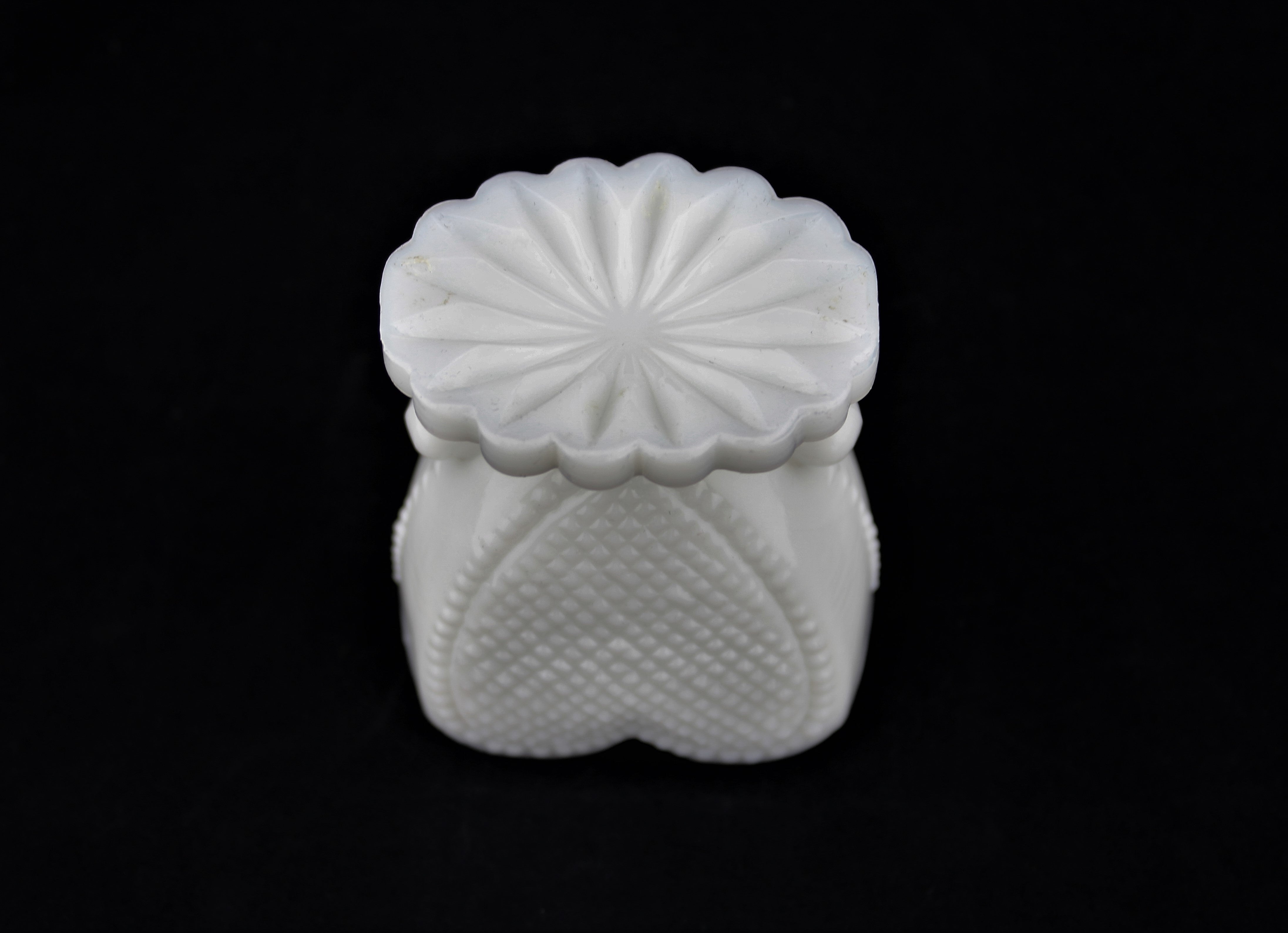 Milk Glass Heart Shape Toothpick Holder