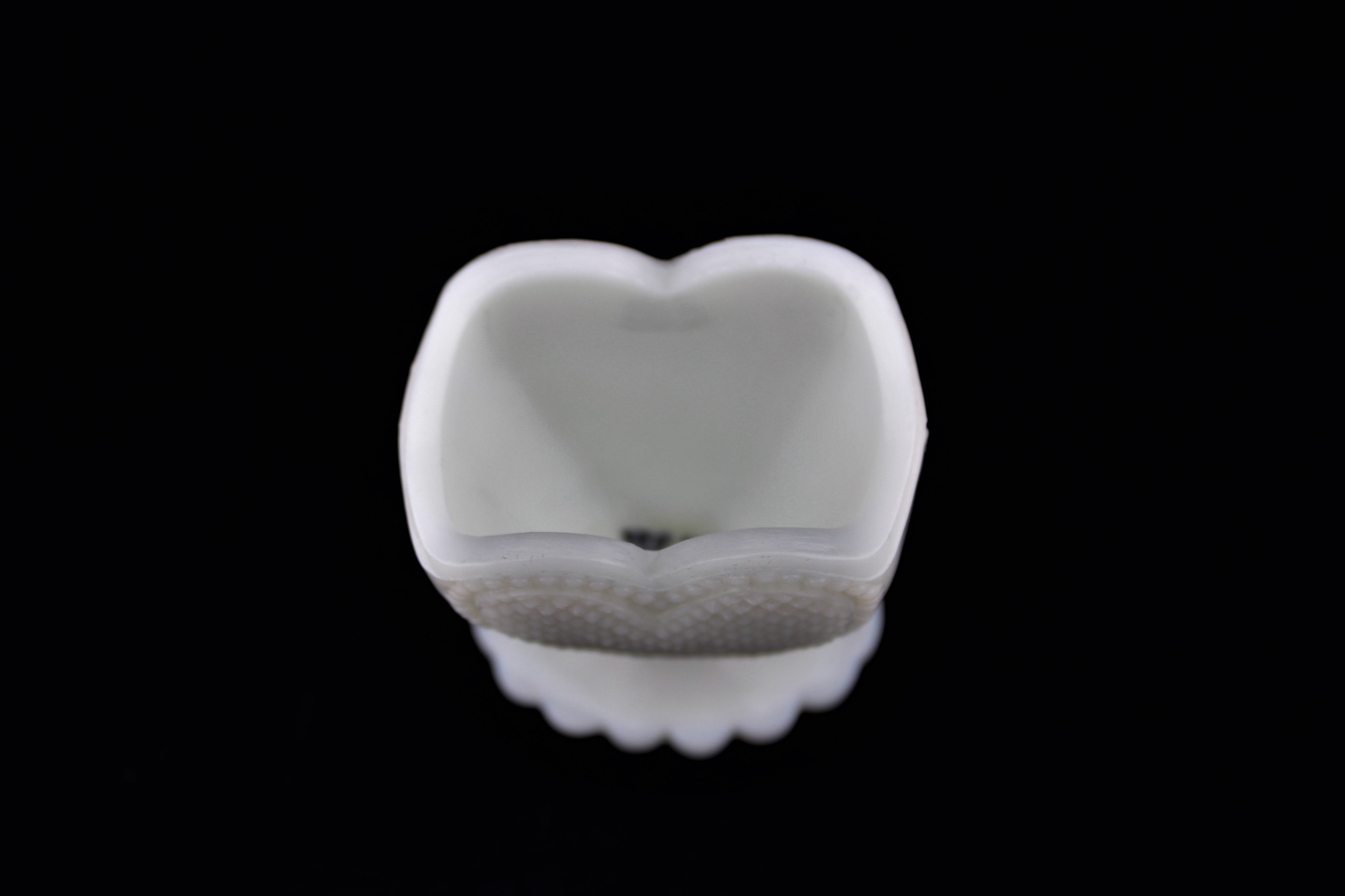 Milk Glass Heart Shape Toothpick Holder