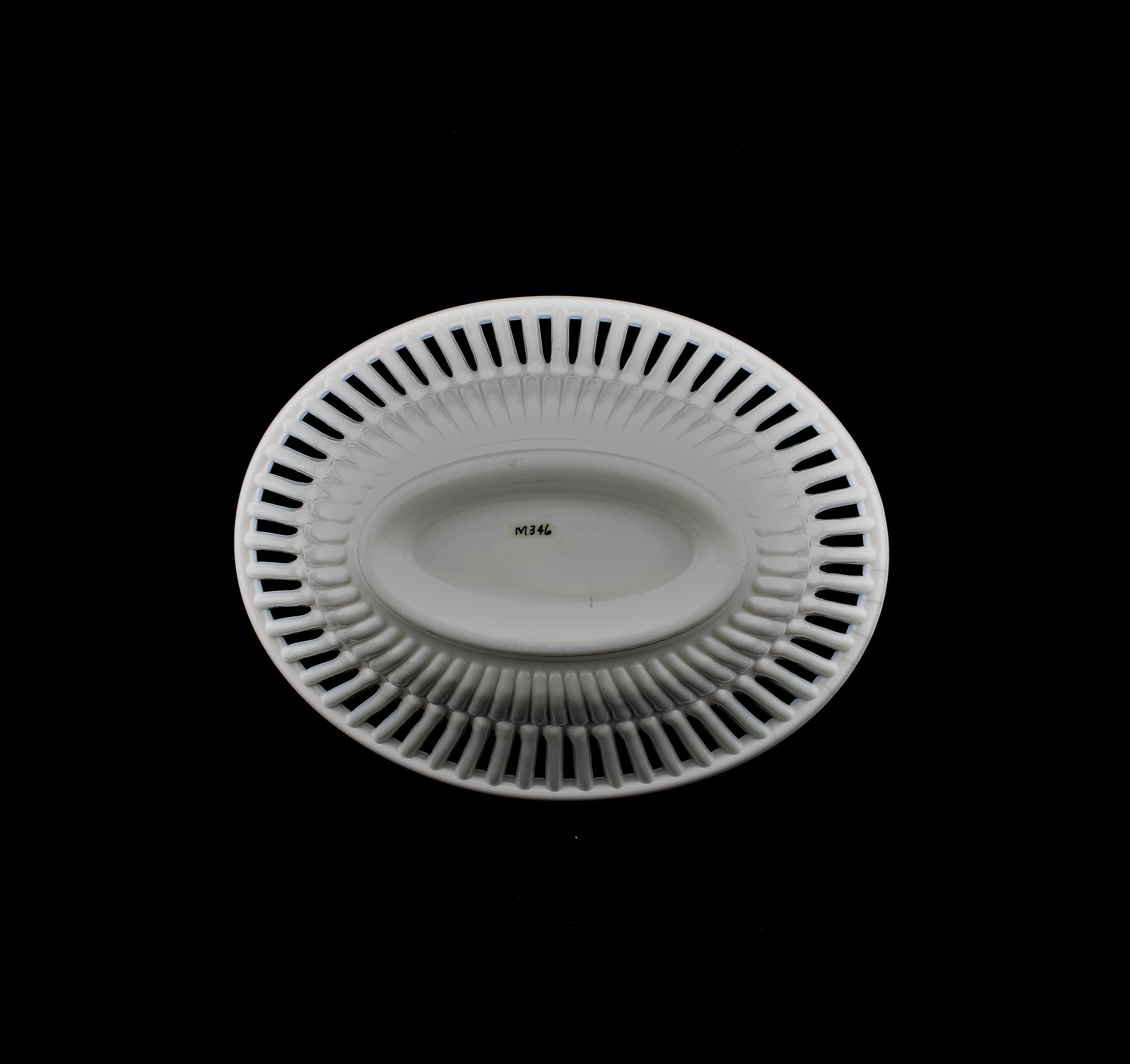 Antique Milk Glass Reticulated Bowl