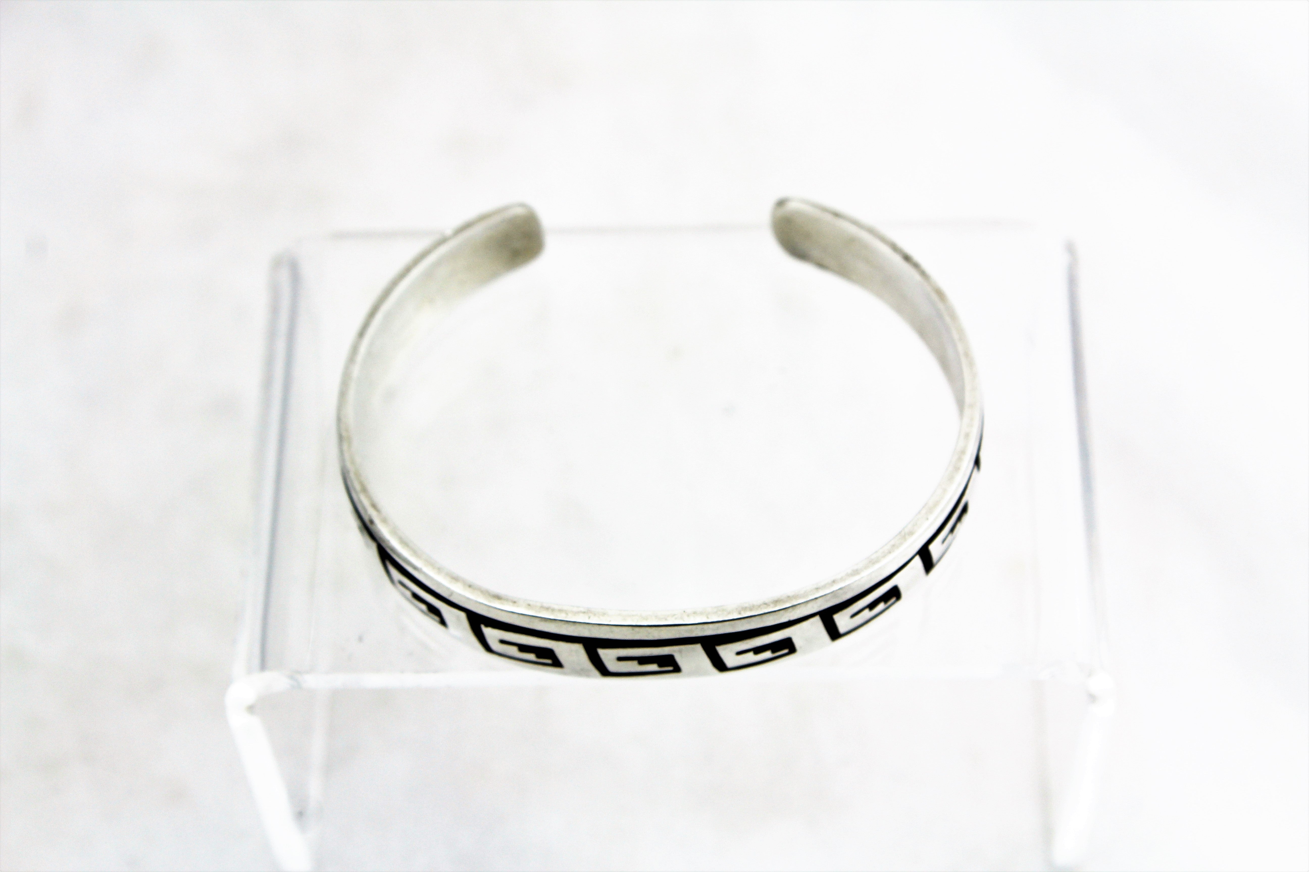 Hopi Sterling Silver Overlay Bracelet