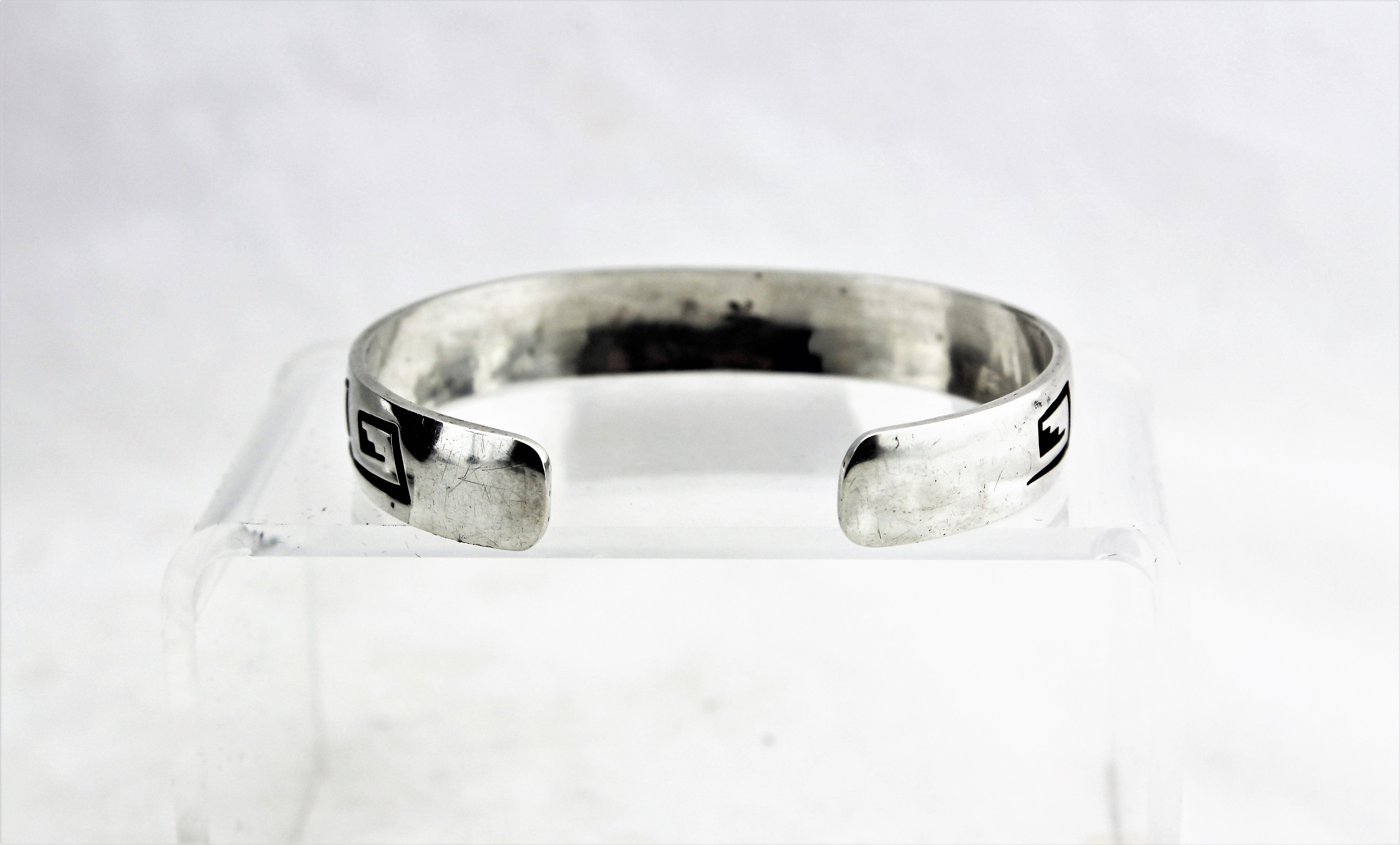 Hopi Sterling Silver Overlay Bracelet