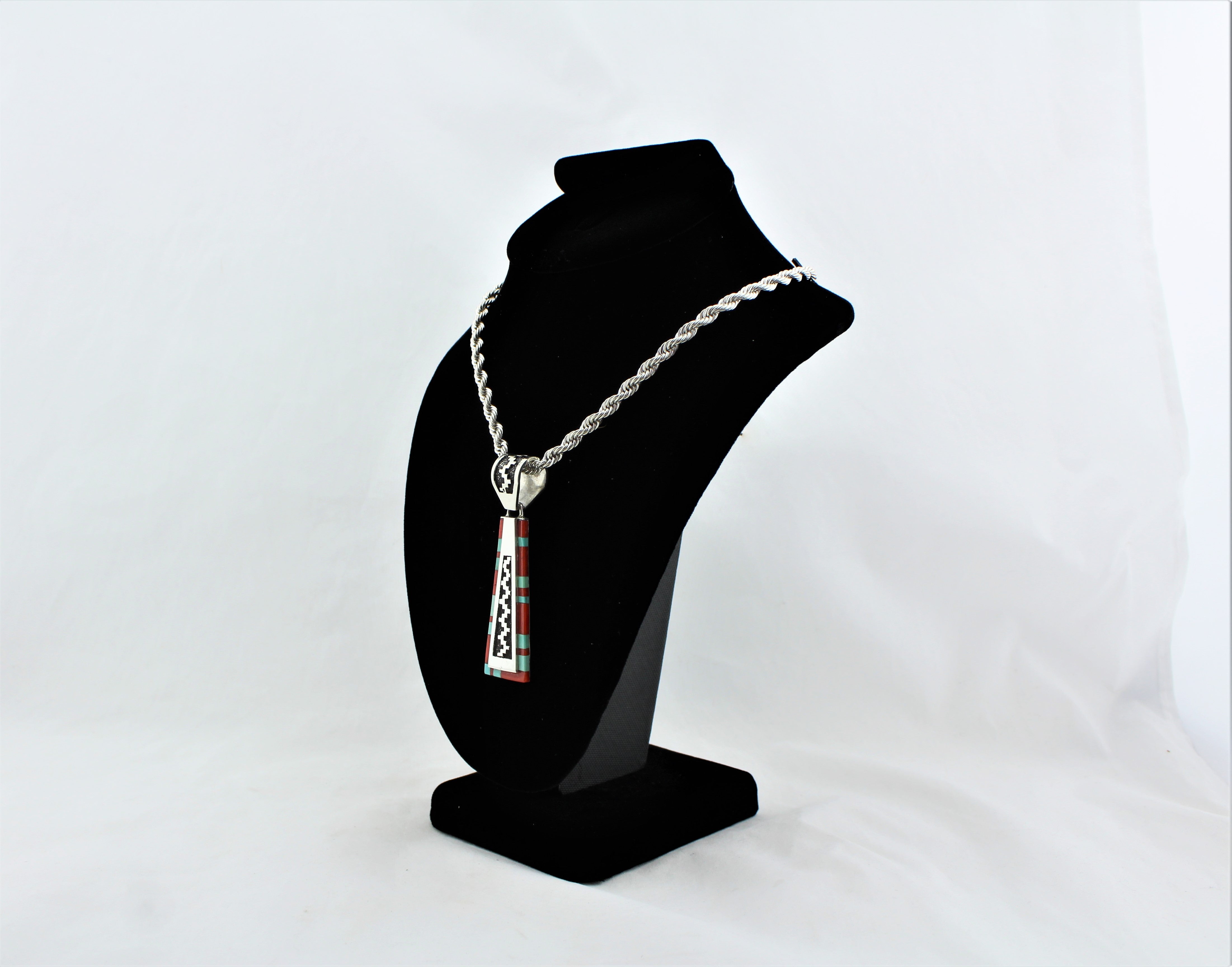 Abraham Begay Sterling Silver Overlay Necklace