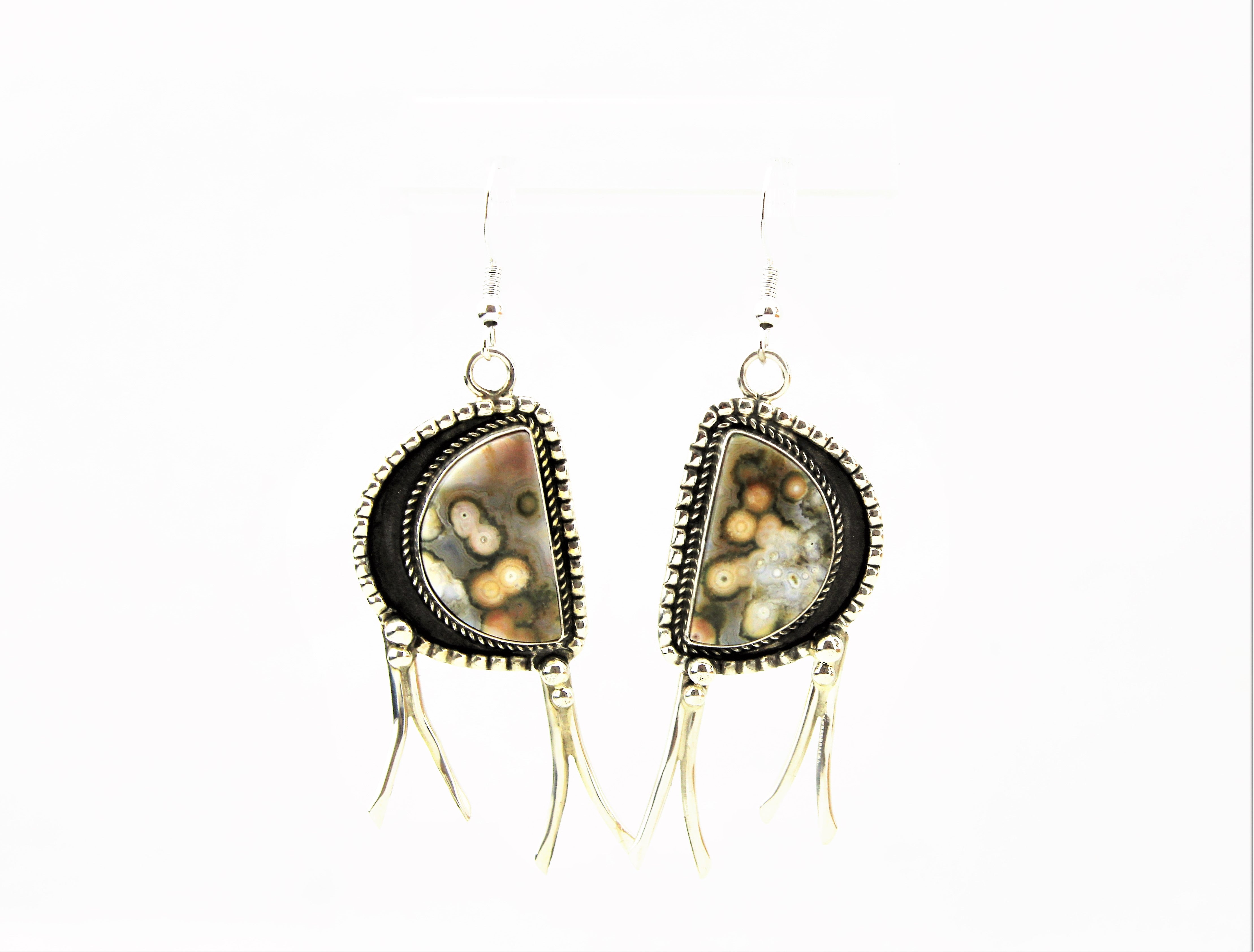 Sam Edsitty Moss Agate Earrings
