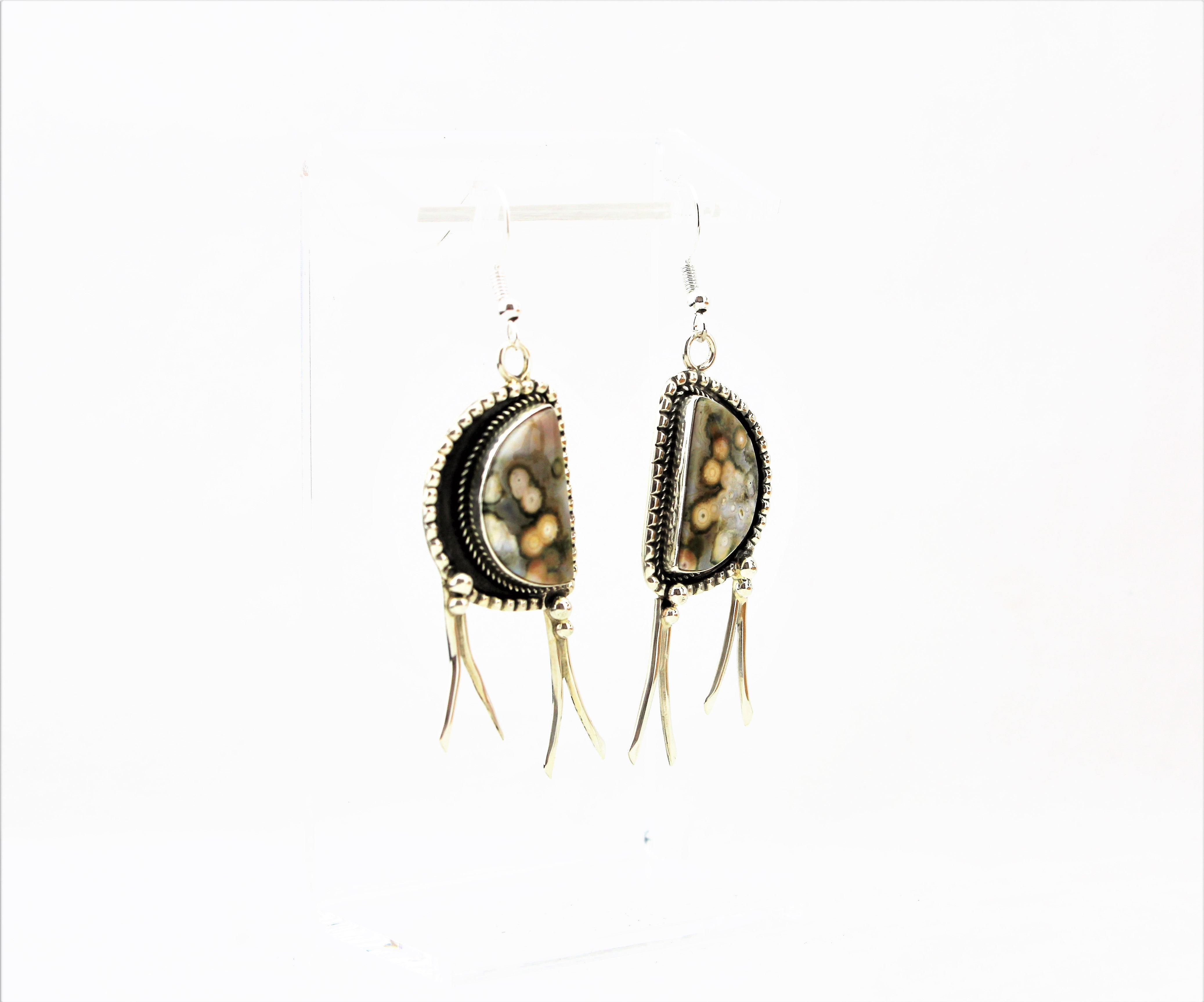 Sam Edsitty Moss Agate Earrings