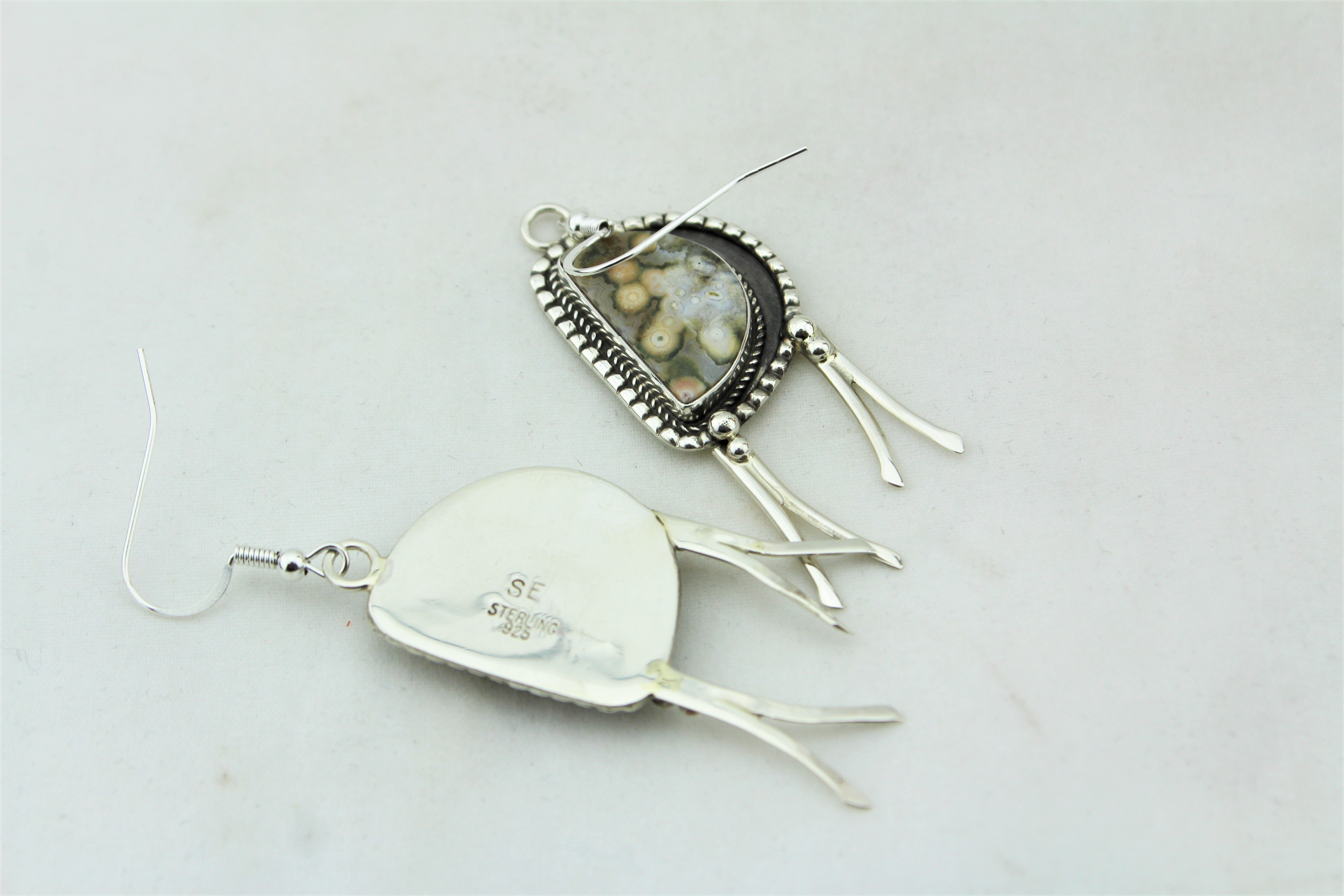 Sam Edsitty Moss Agate Earrings