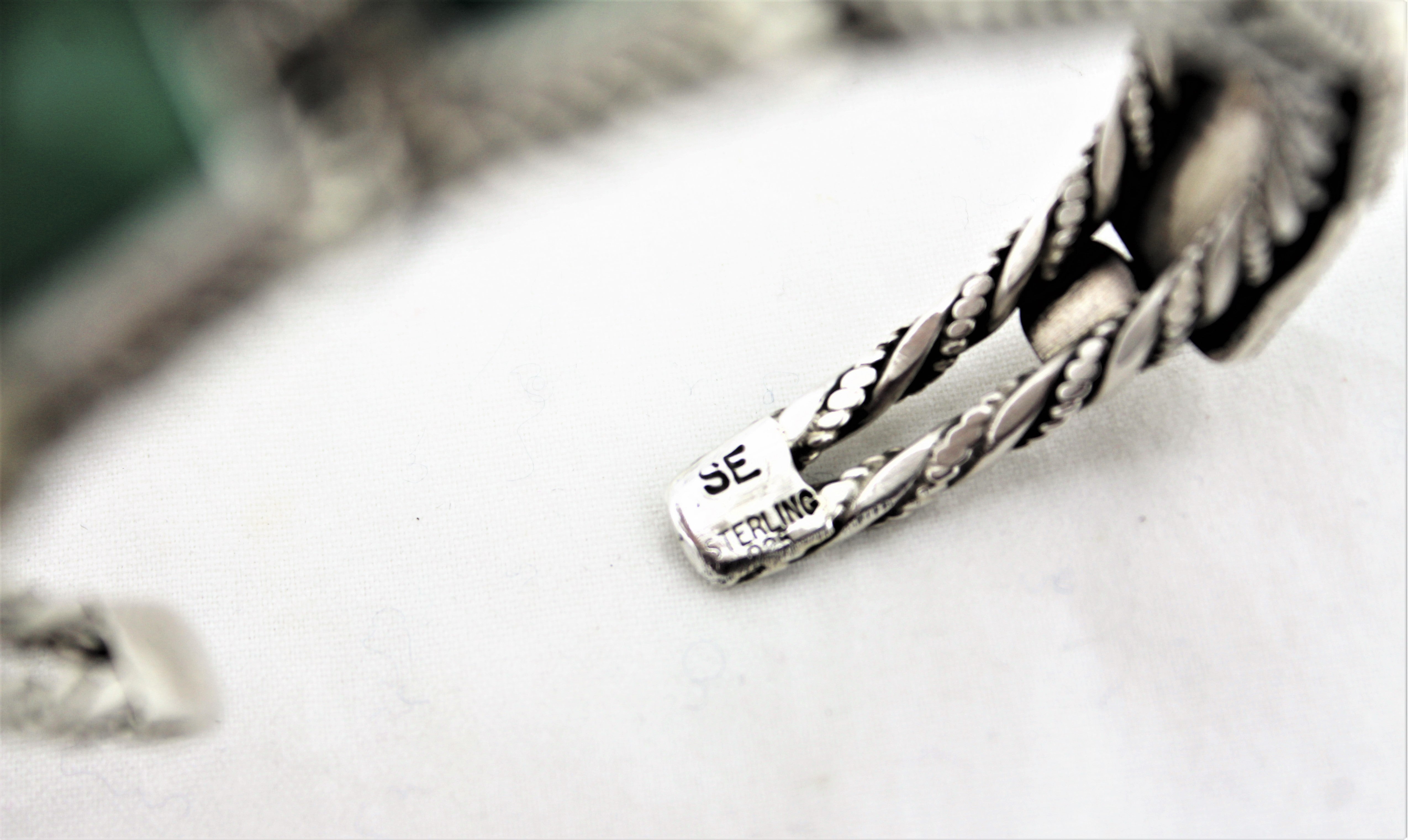 Natural Emeralds Sterling Silver Bracelet