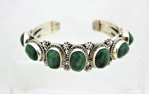 Natural Emerald Sterling Silver Bracelet