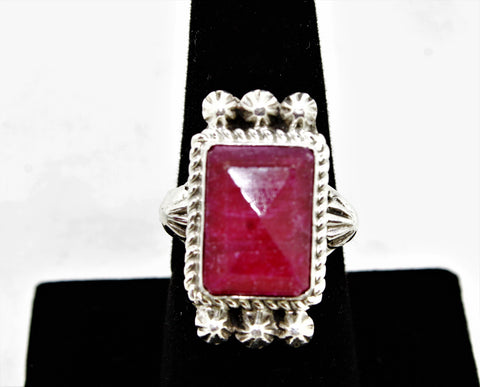 Natural Ruby Sterling Silver Ring