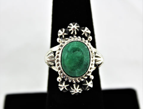 Emerald Sterling Silver Ring